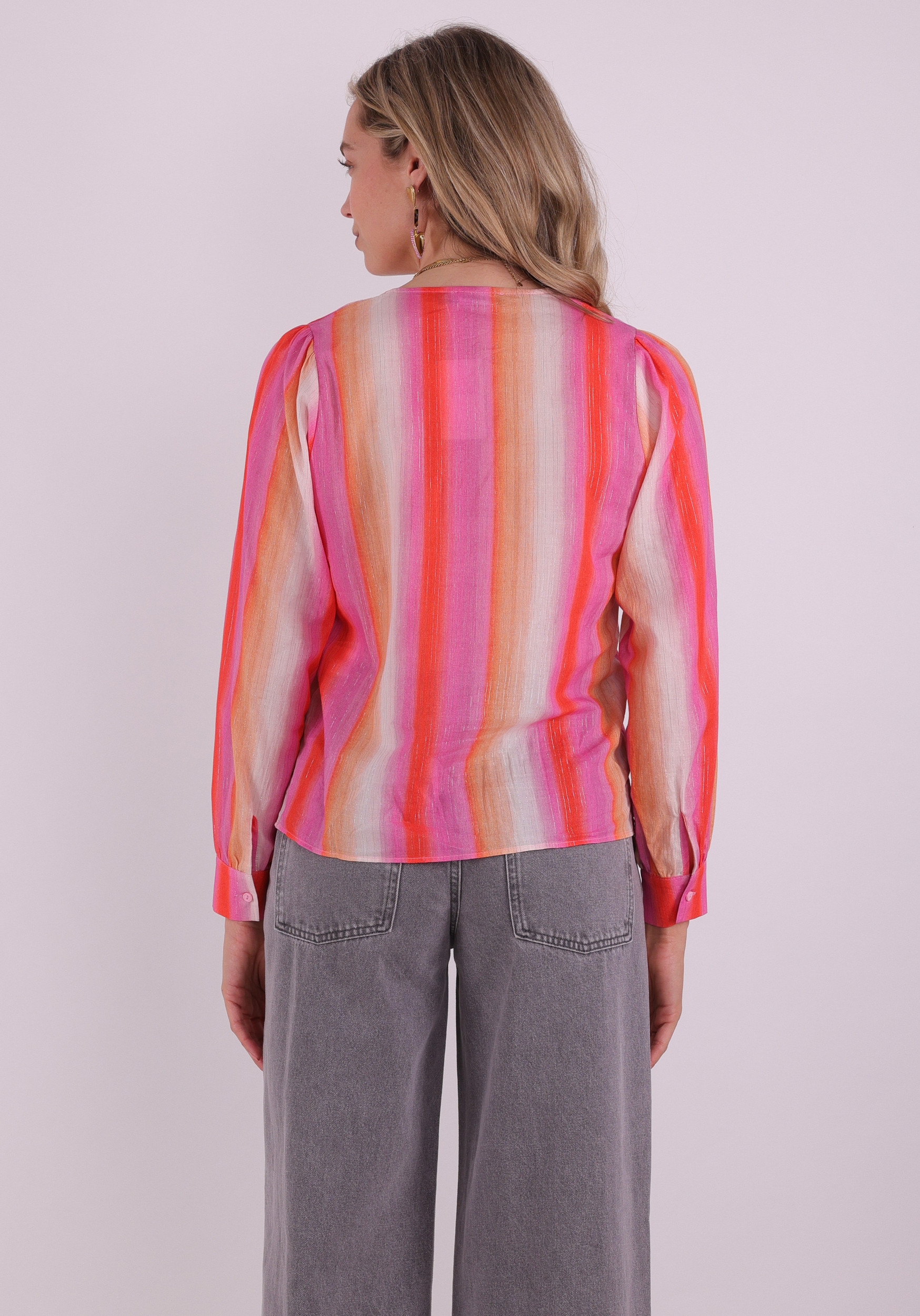 Geisha Blouse gestreept 63248-20 Rose