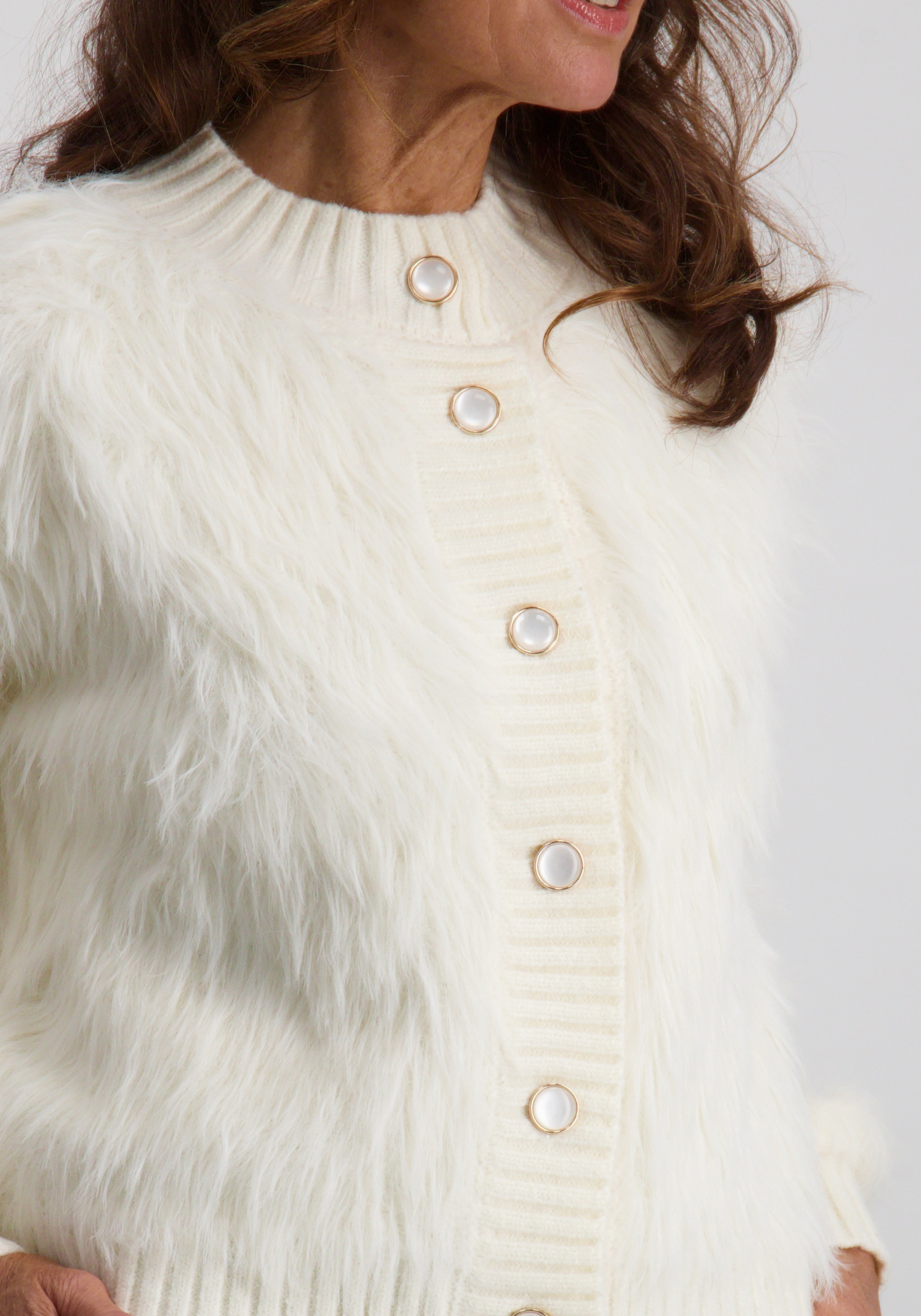 Geisha Vest Furry 54500-10 Wolwit-ecru