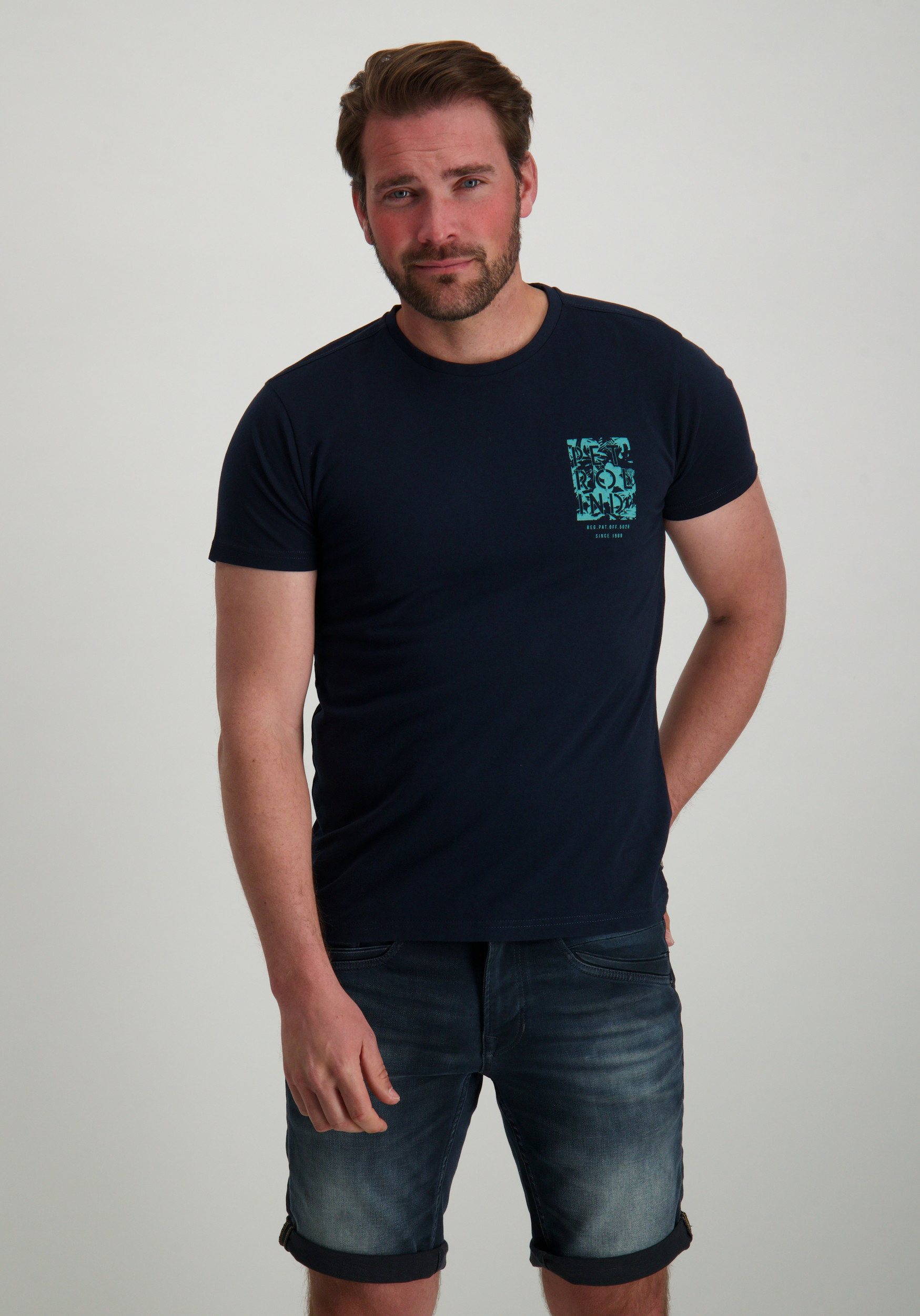 Petrol Classic t-shirt M-1050-TSR115 Donker blauw