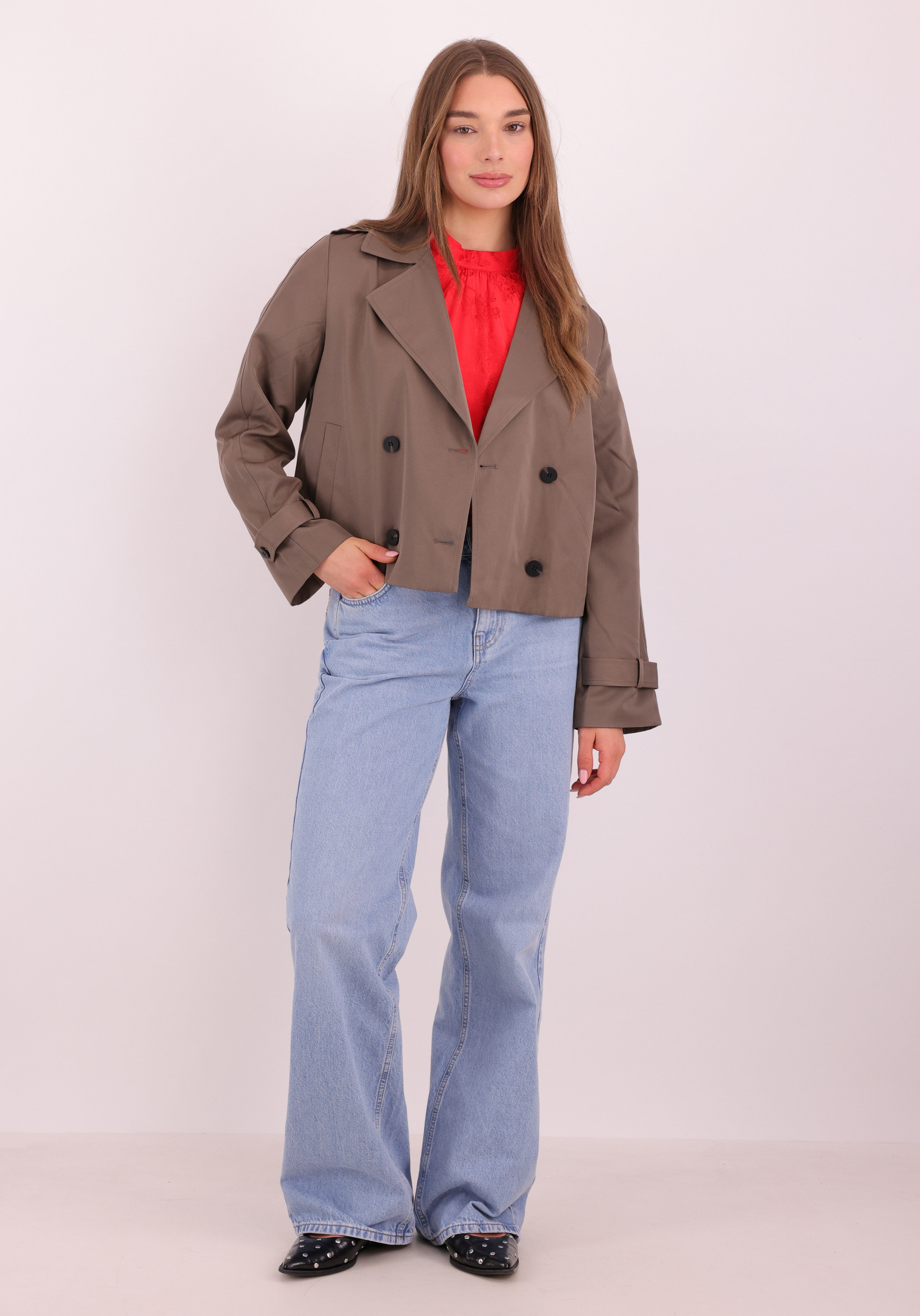 Vila Trenchcoat 14112093 Bruin