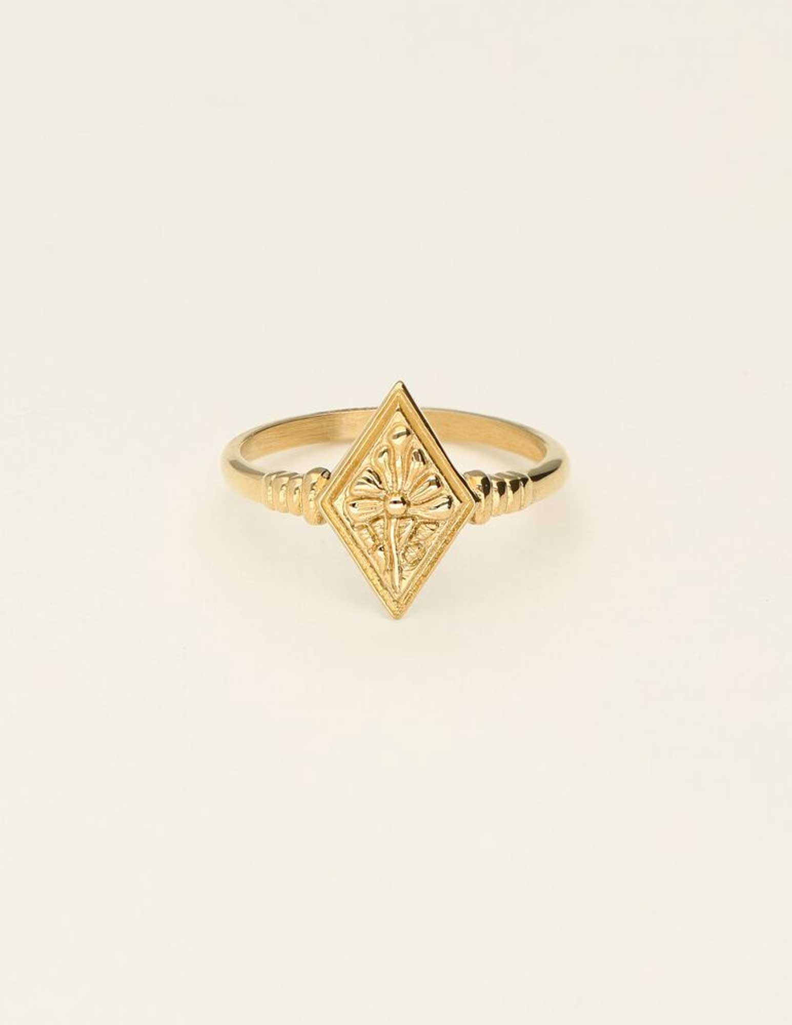 My Jewellery Universe geruite ring MJ09528 Goud