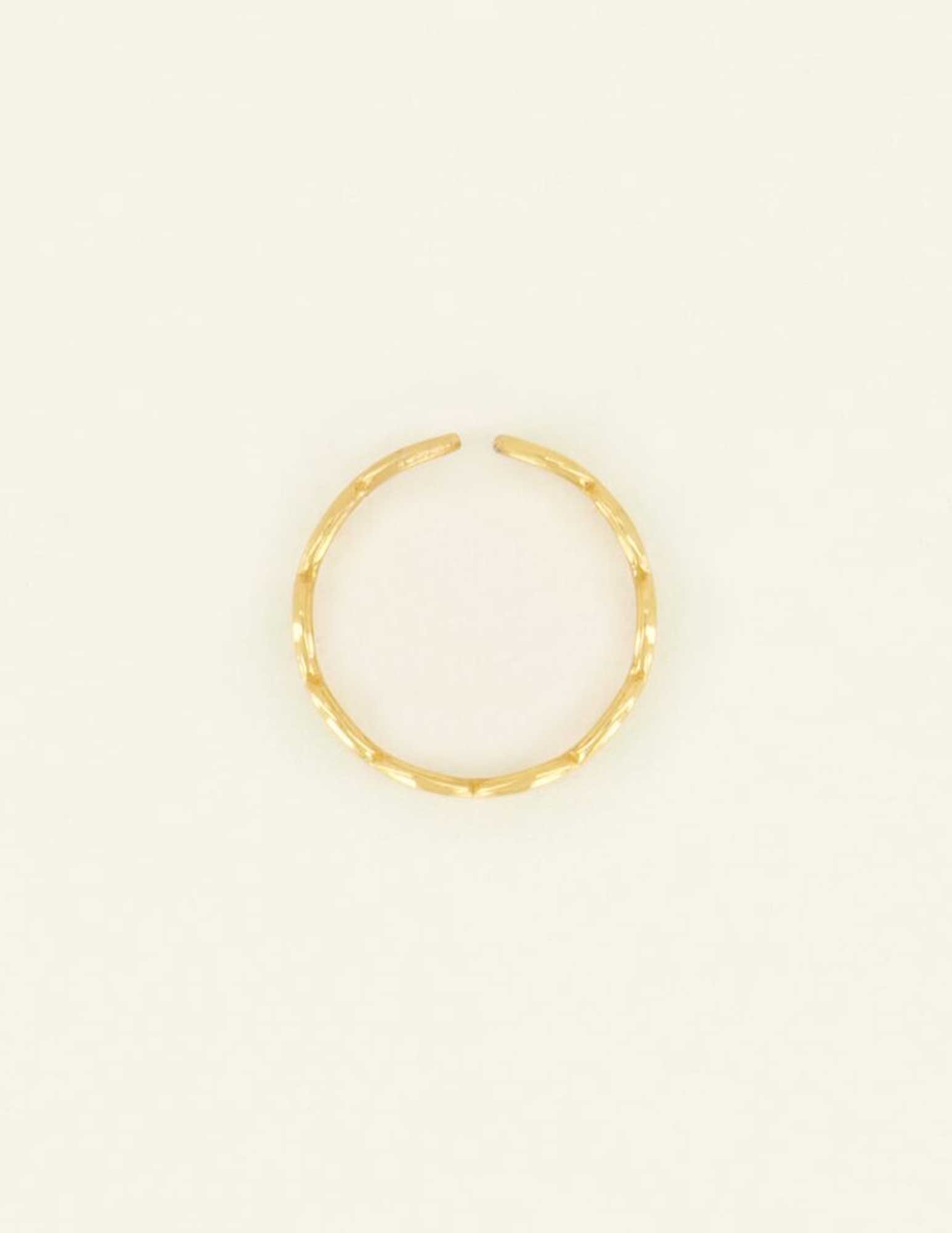 My Jewellery Ring gestreept roze MJ08680 Goud