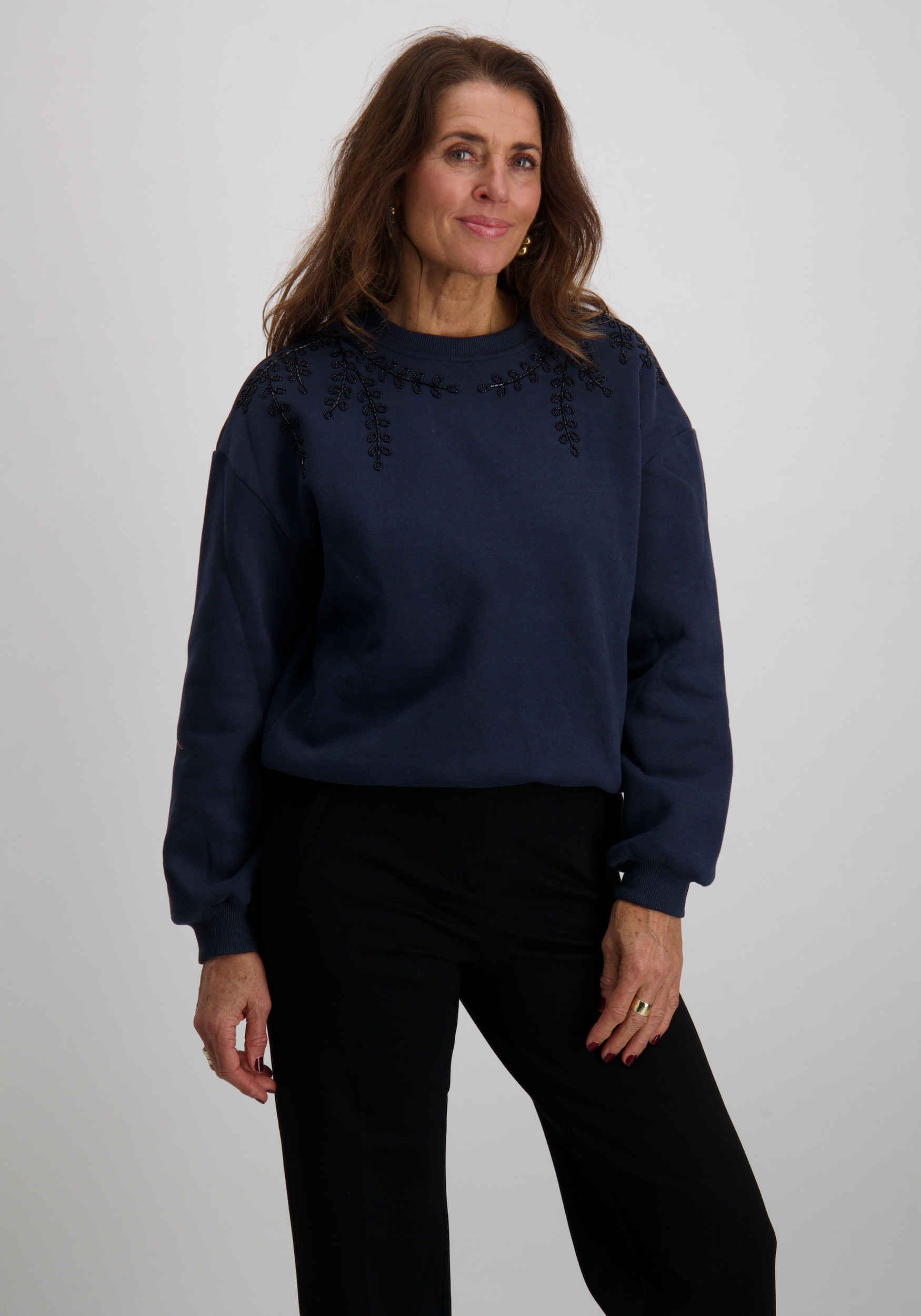 Tramontana Sweater Beaded C19-18-602 Donker blauw