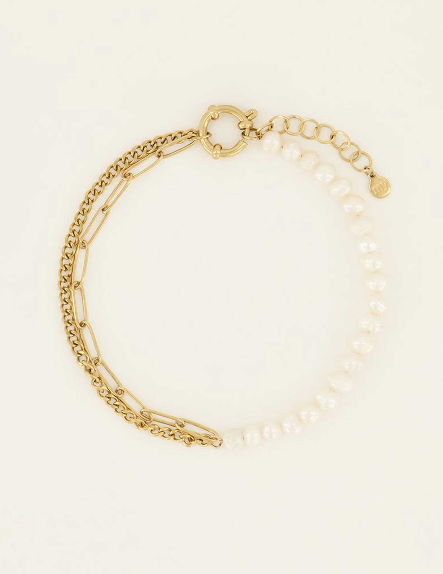 My Jewellery Enkelbandje Sunchasers schakels en parels MJ08010 Goud