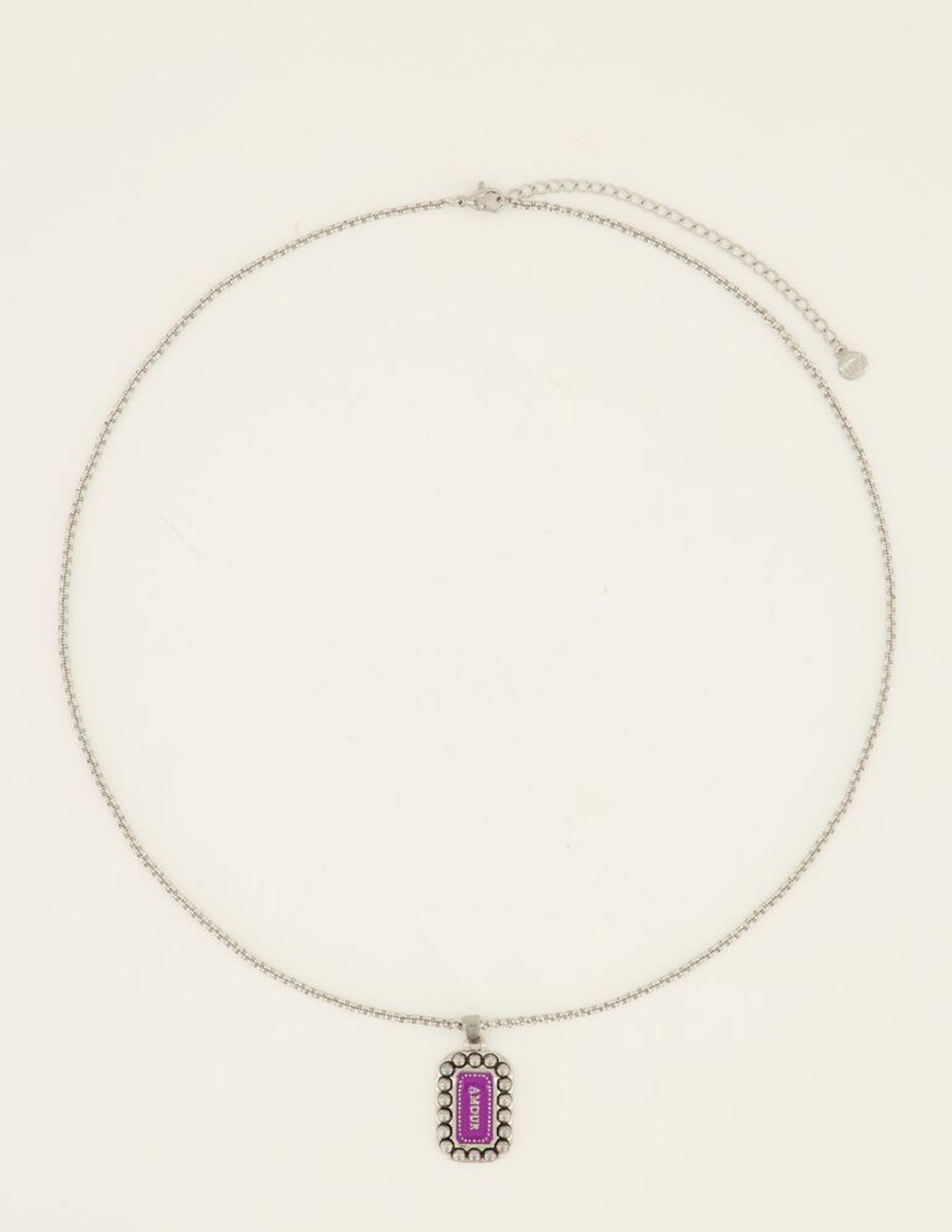 My Jewellery Ketting Bold spirit paarse amour bedel MJ07824 Zilver