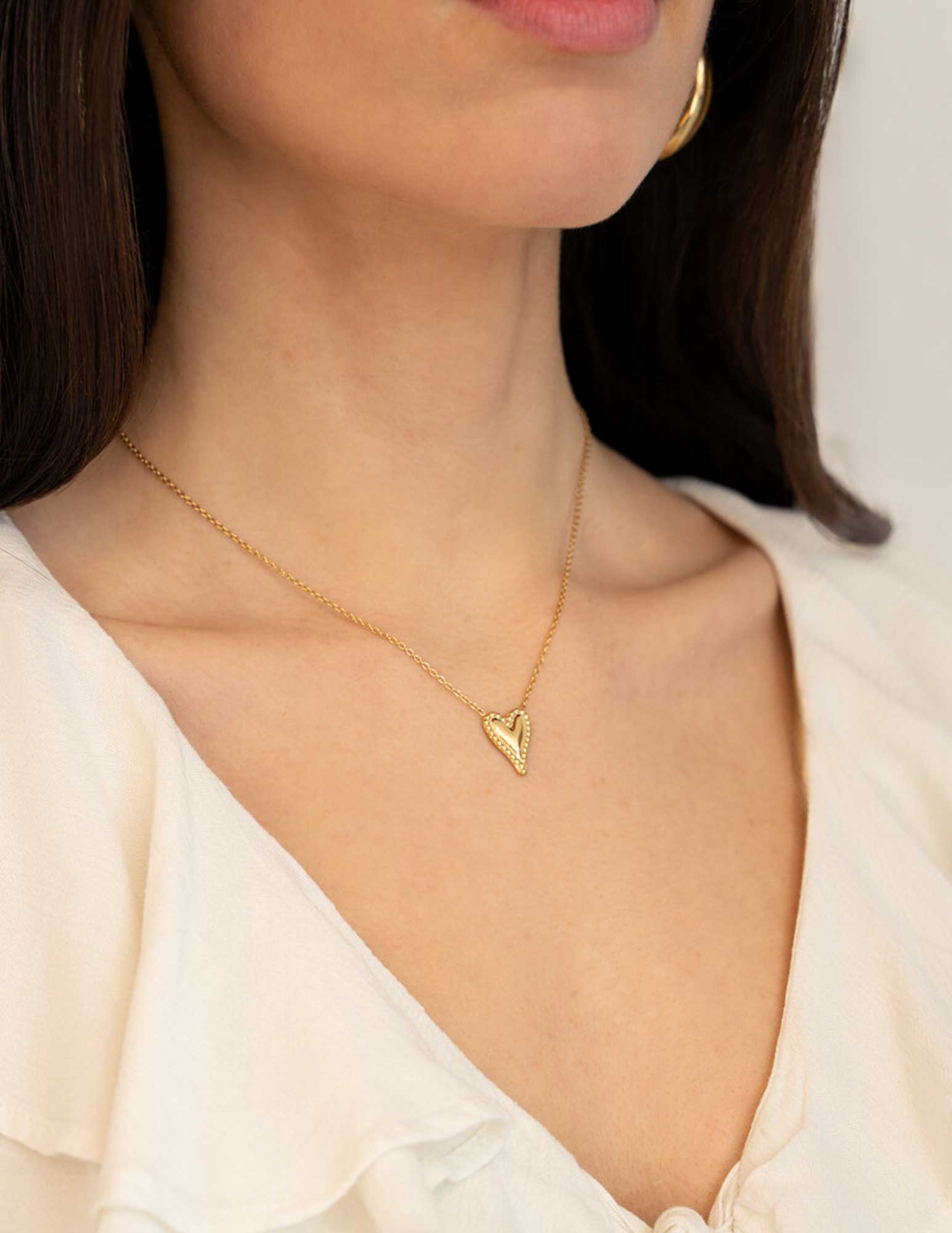 My Jewellery Fine dot heart ketting MJ13695 Goud