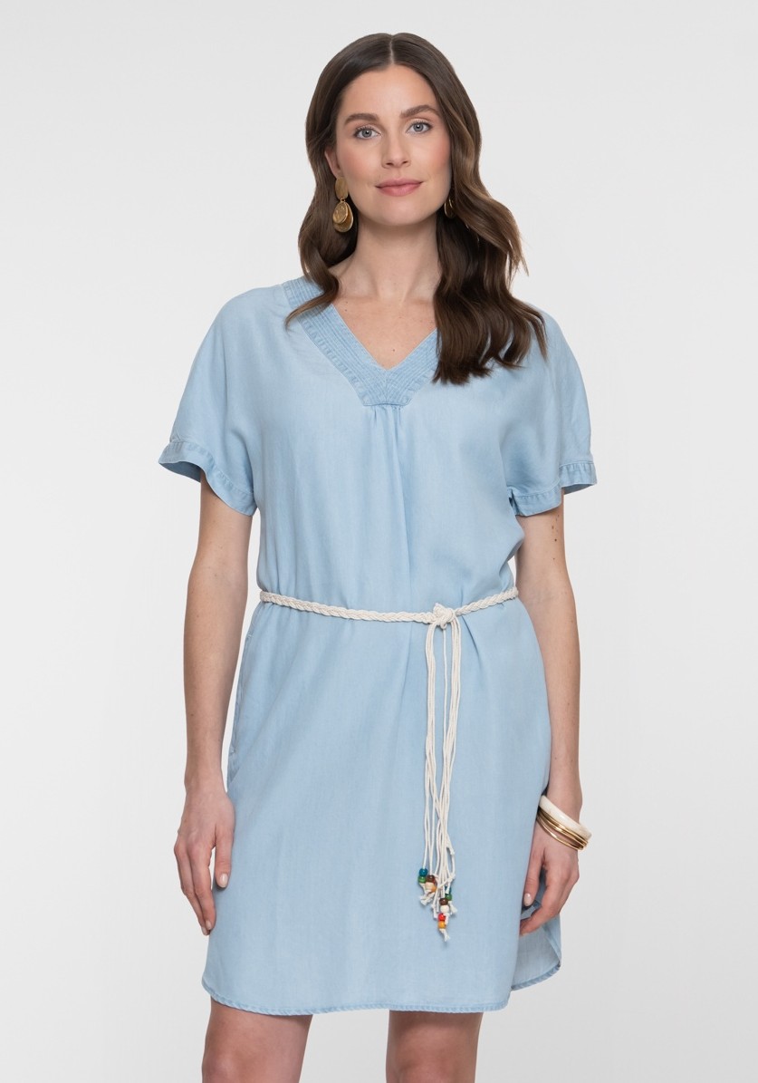 Geisha Jurk denim 67301-10 Licht blauw