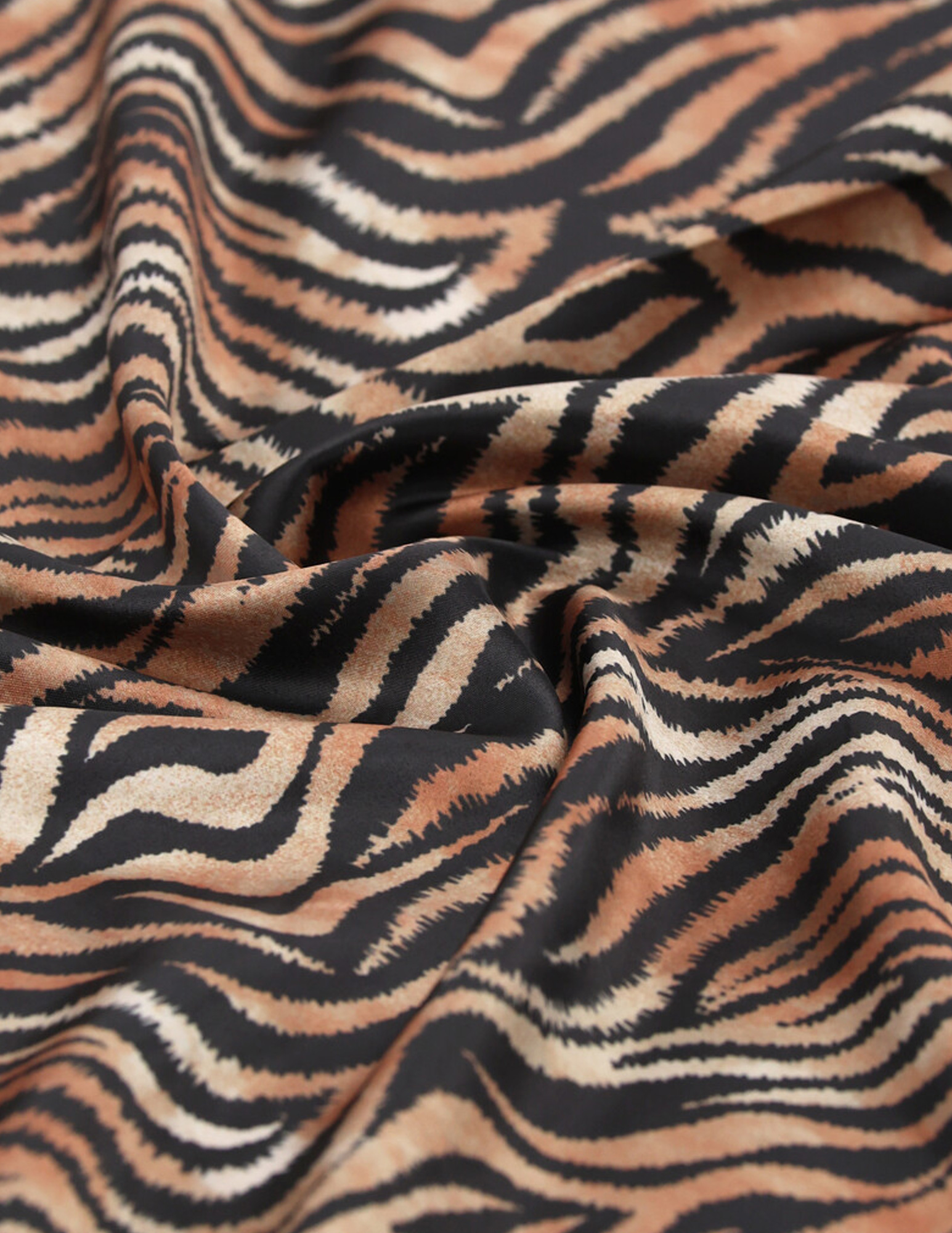 My Jewellery Sjaal Satijn look met tijgerprint MJ14765 Bruin