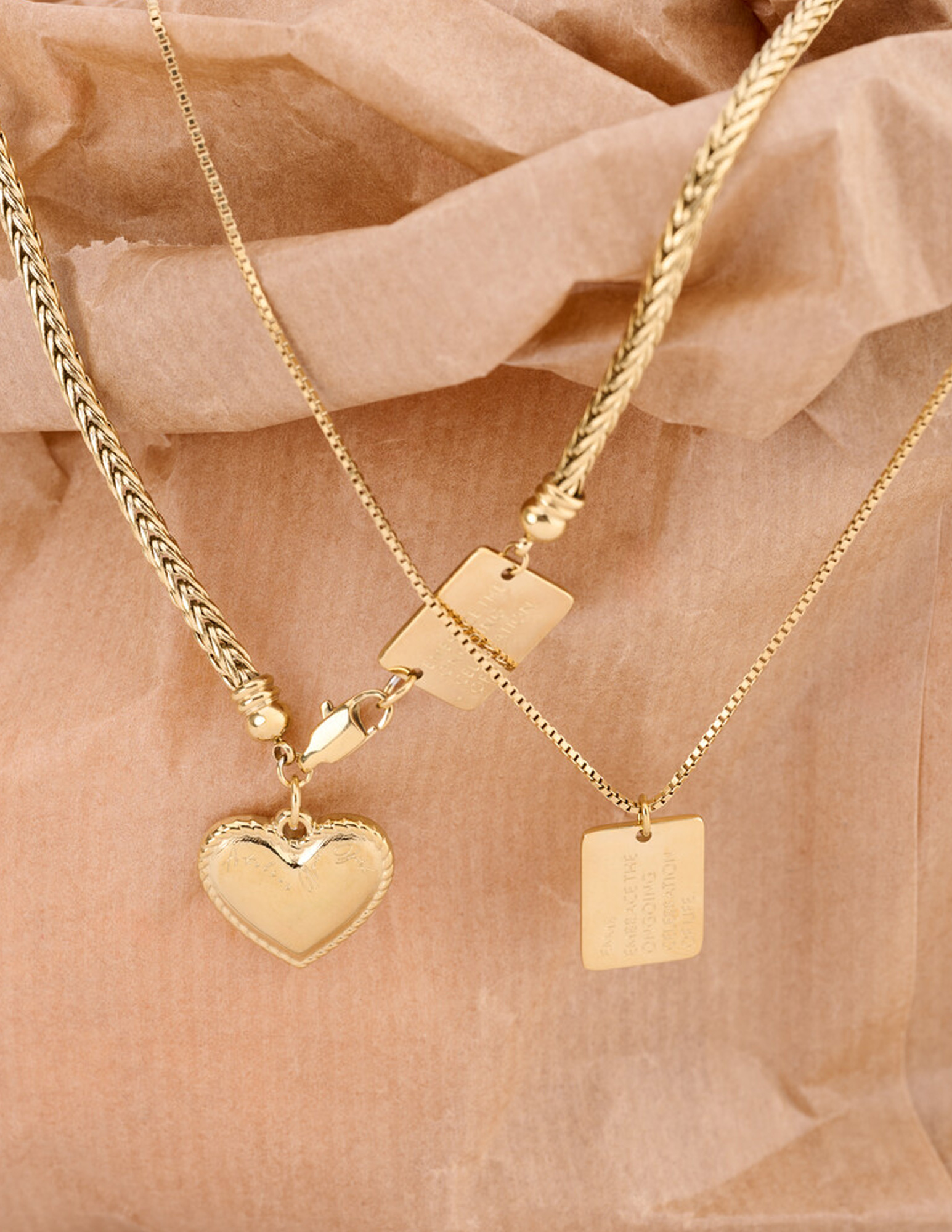 My Jewellery Bold ketting met hartvormige bedel MJ14154 Goud