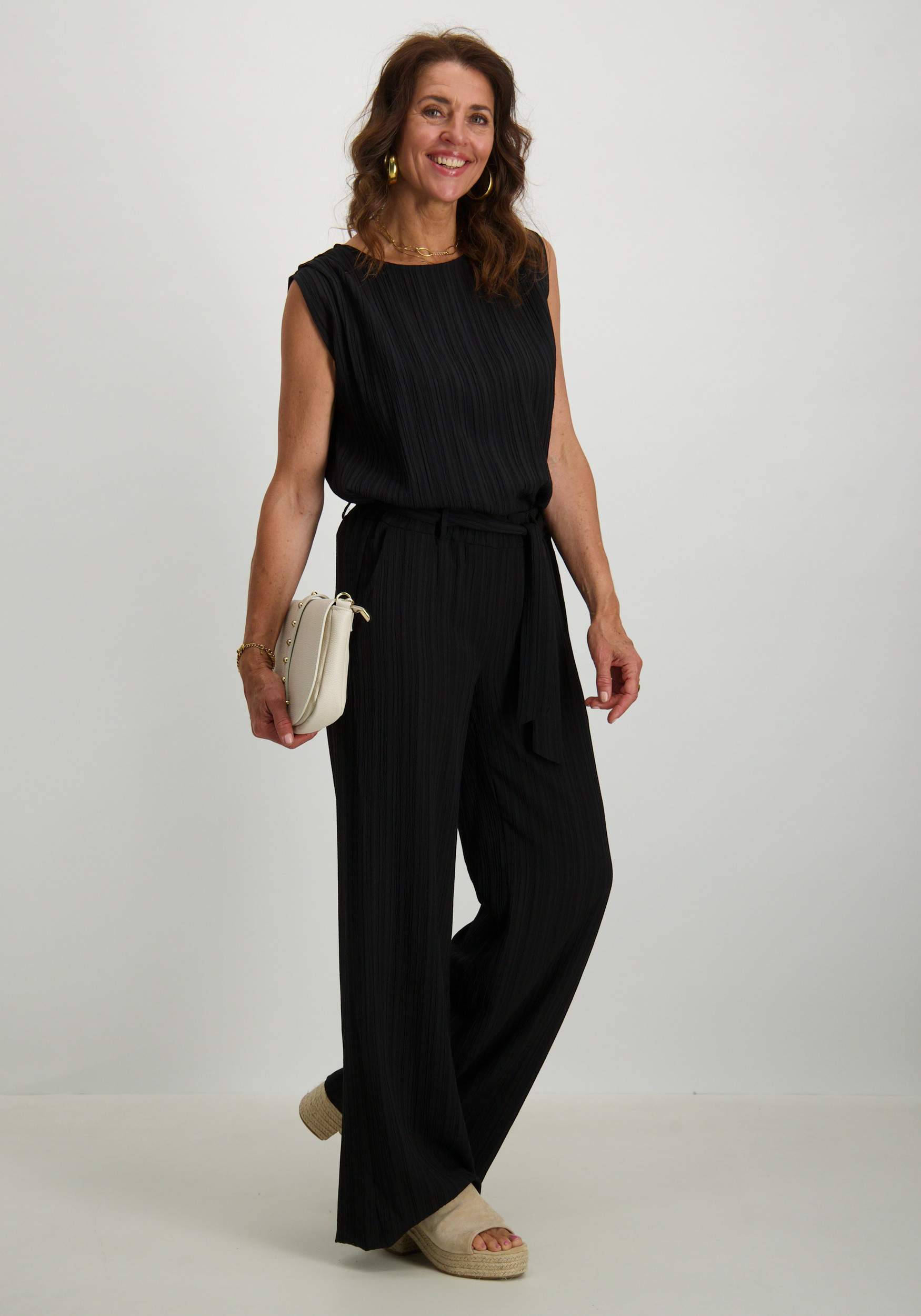 Tramontana Broek Crinkled S01-16-101 Zwart