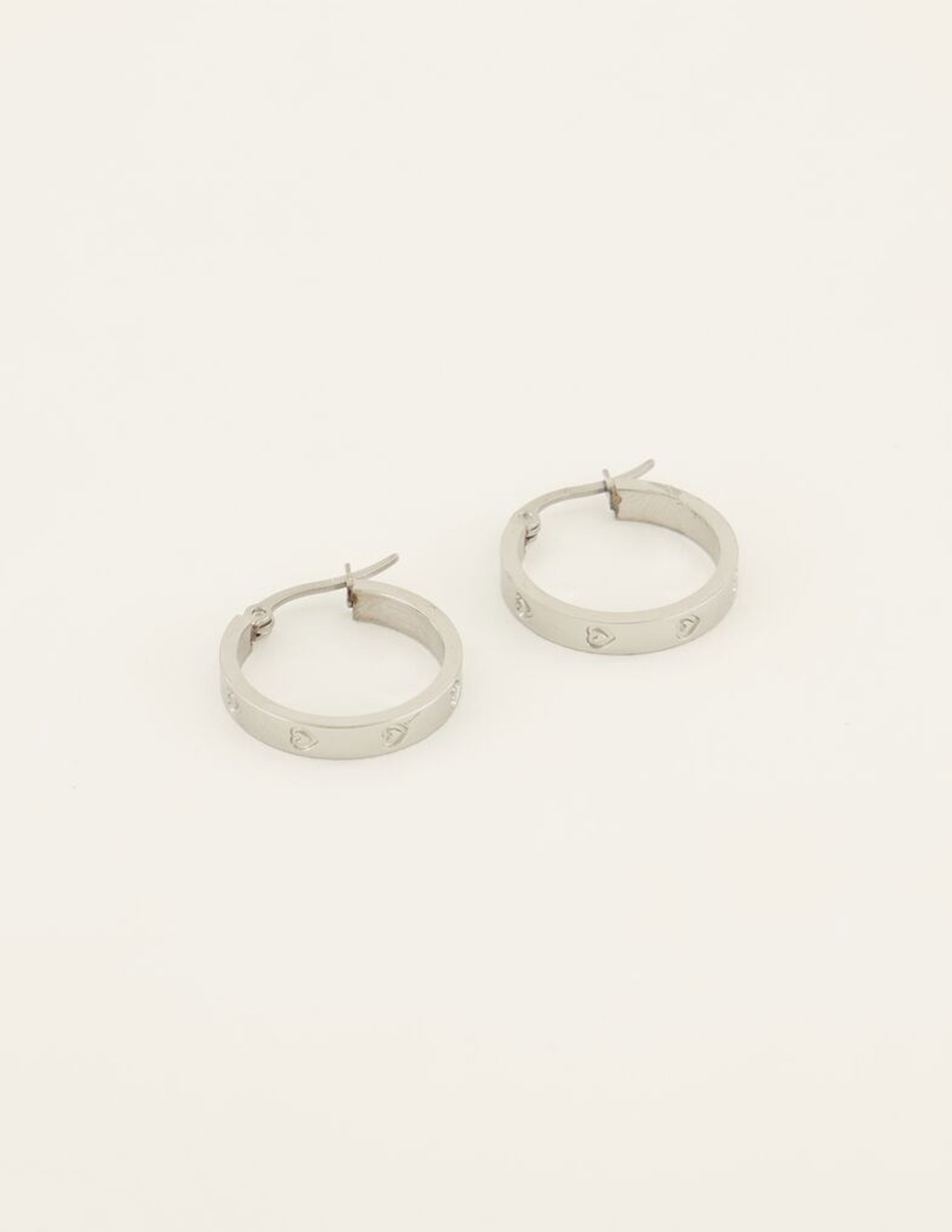 My Jewellery oorbellen gegraveerde hartjes MJ07495 Zilver