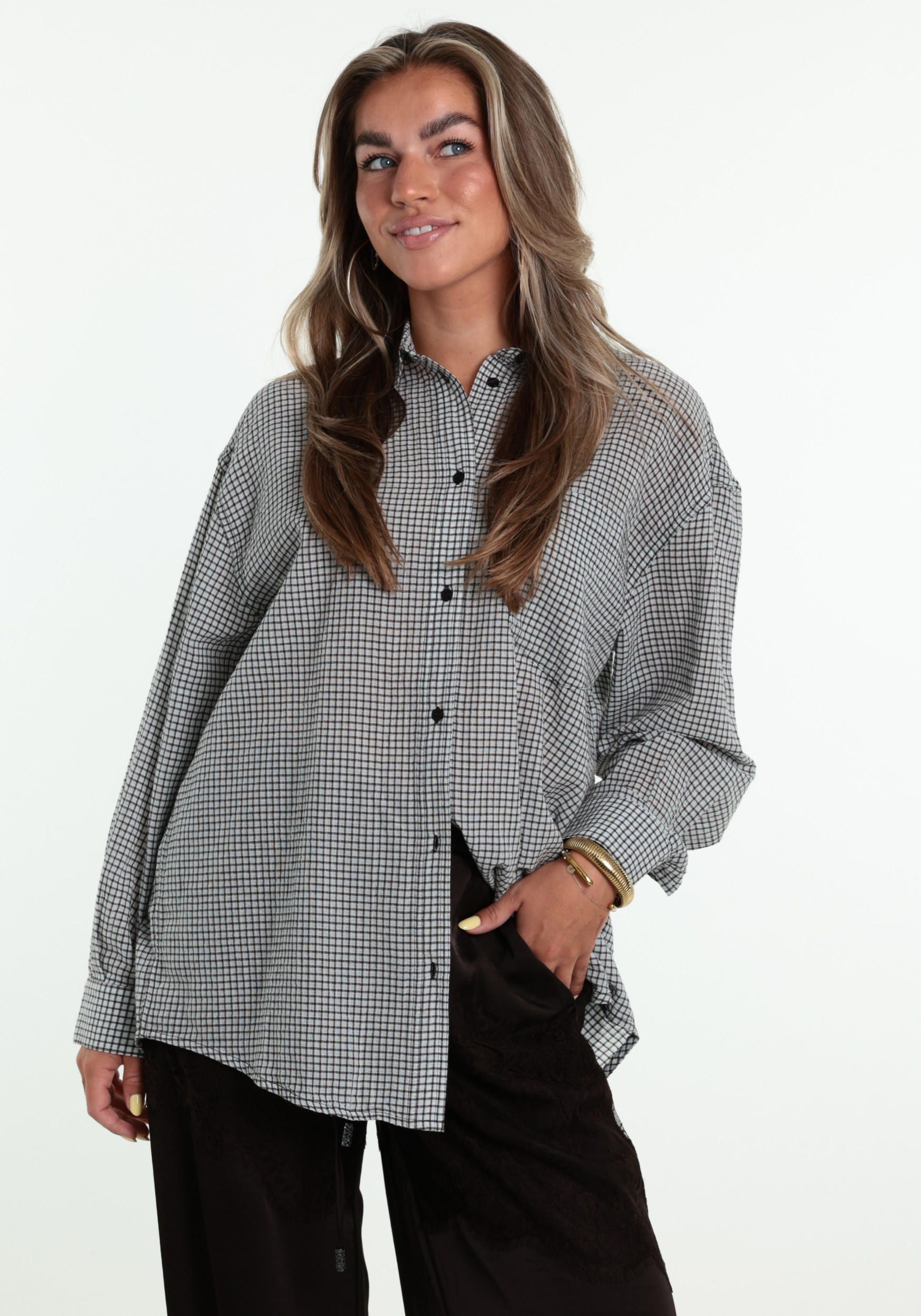 Ichi Blouse Freja 20126235 Bruin