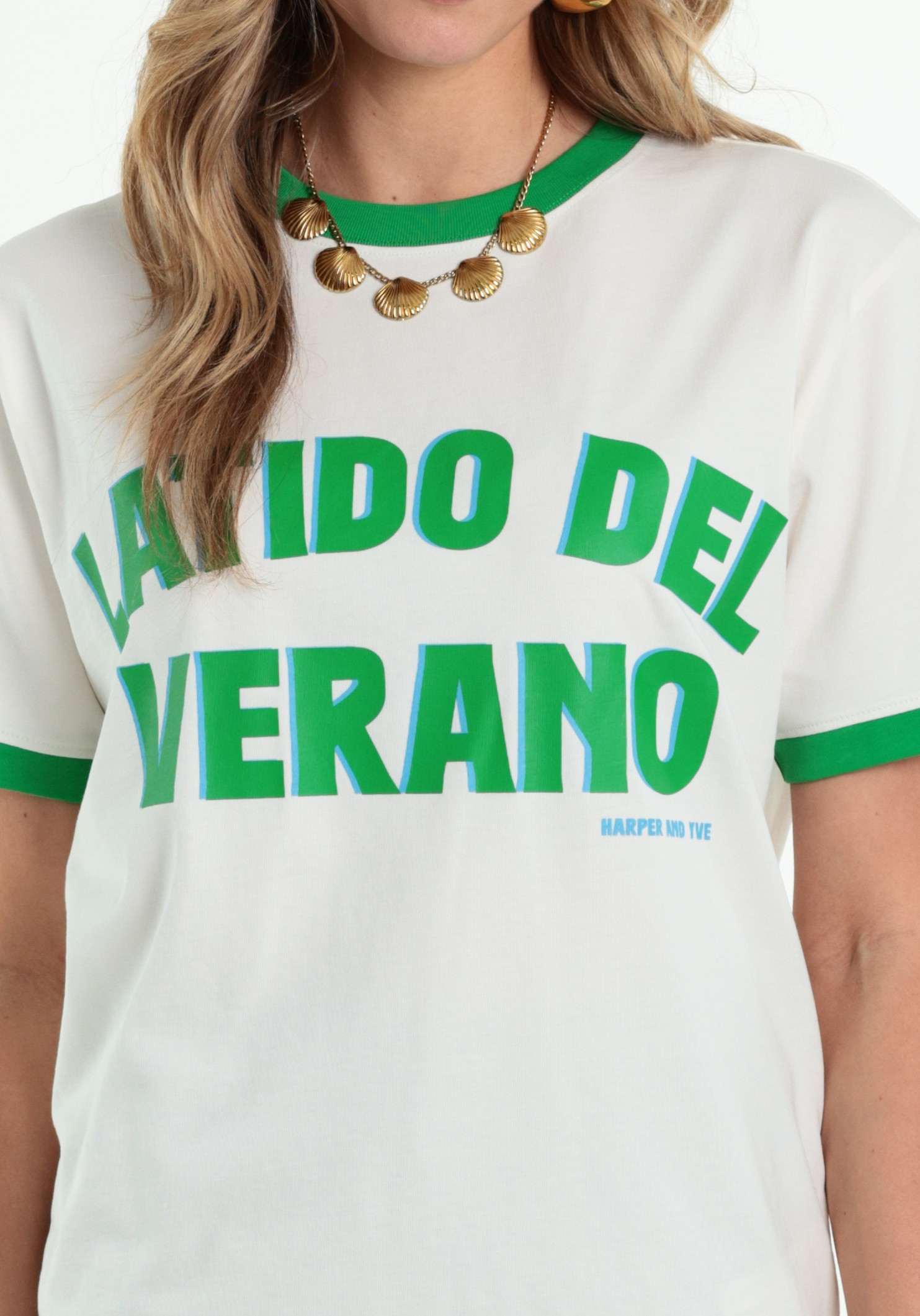 Harper & Yve T-shirt Latido HS6Y301 Wolwit-ecru