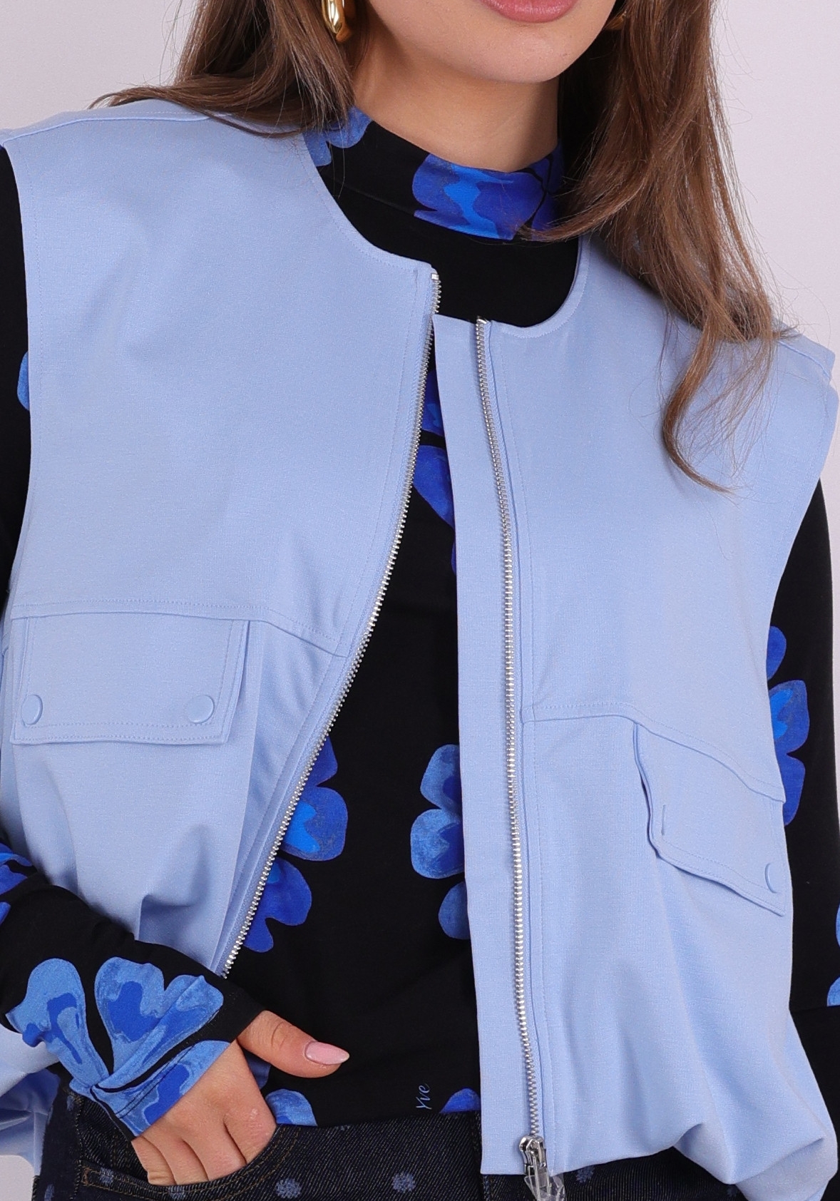 Ichi Gilet kate 20123636 Licht Blauw