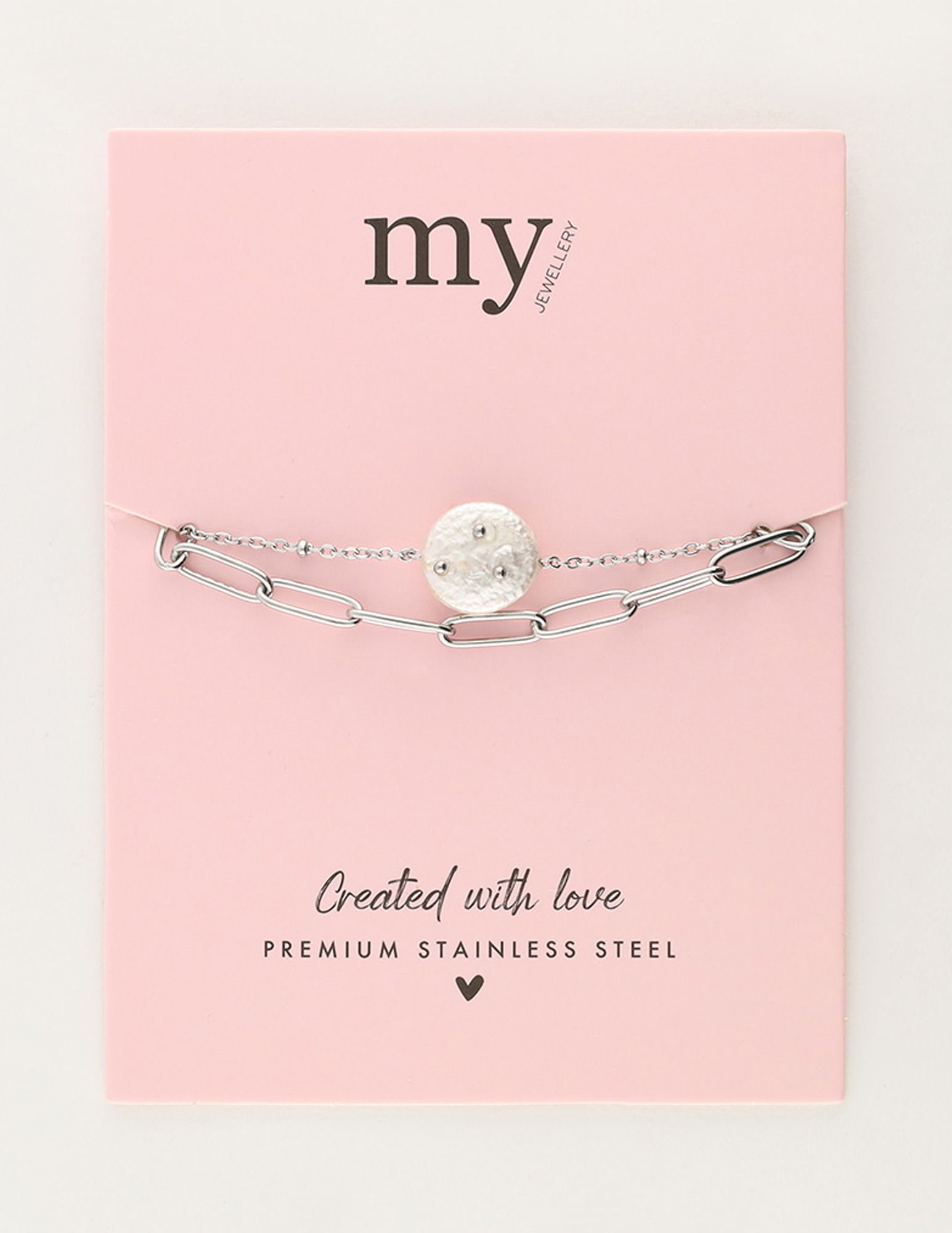 My Jewellery Schakelamrband met parel MJ11053 Zilver