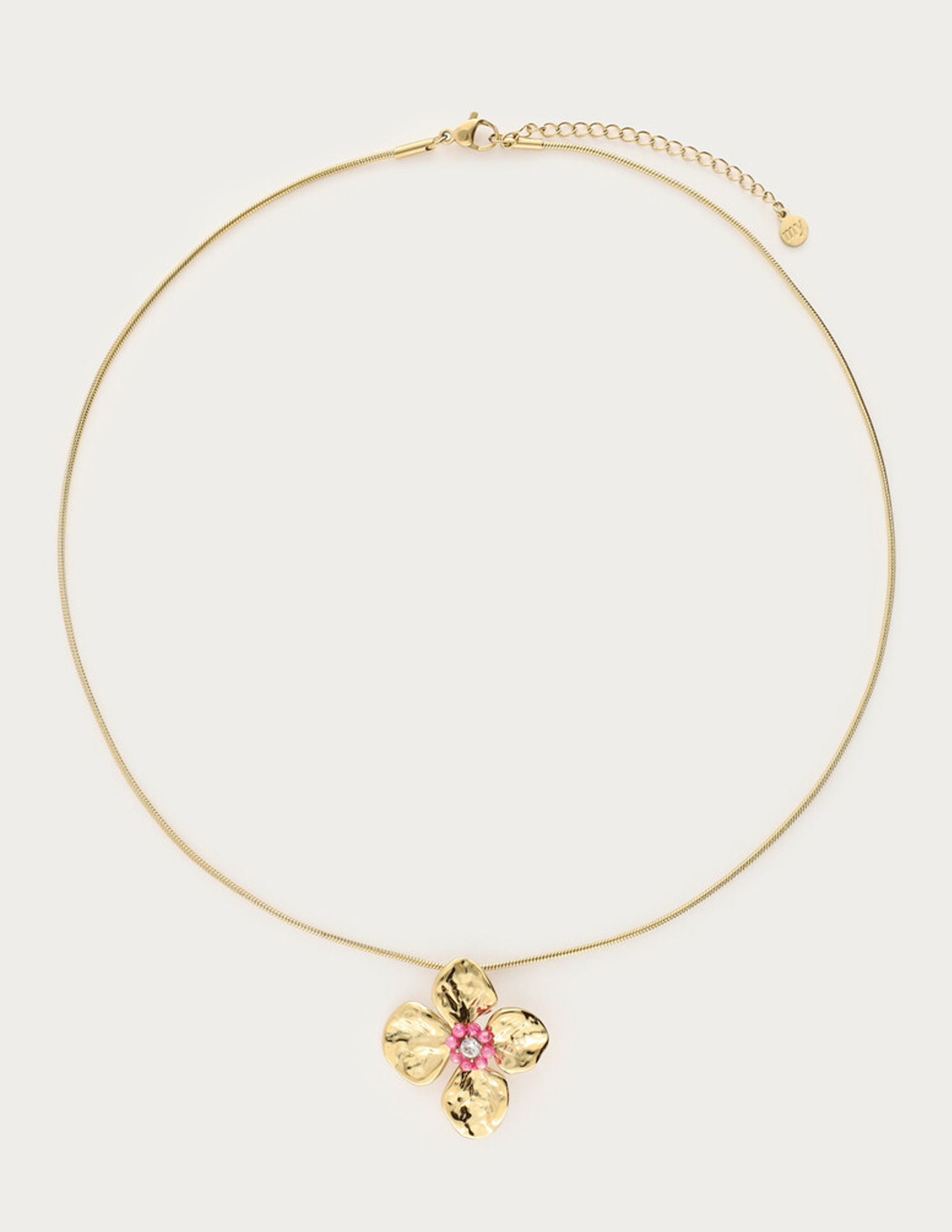 My Jewellery Botanical ketting met bloem en kralen MJ15407 Goud