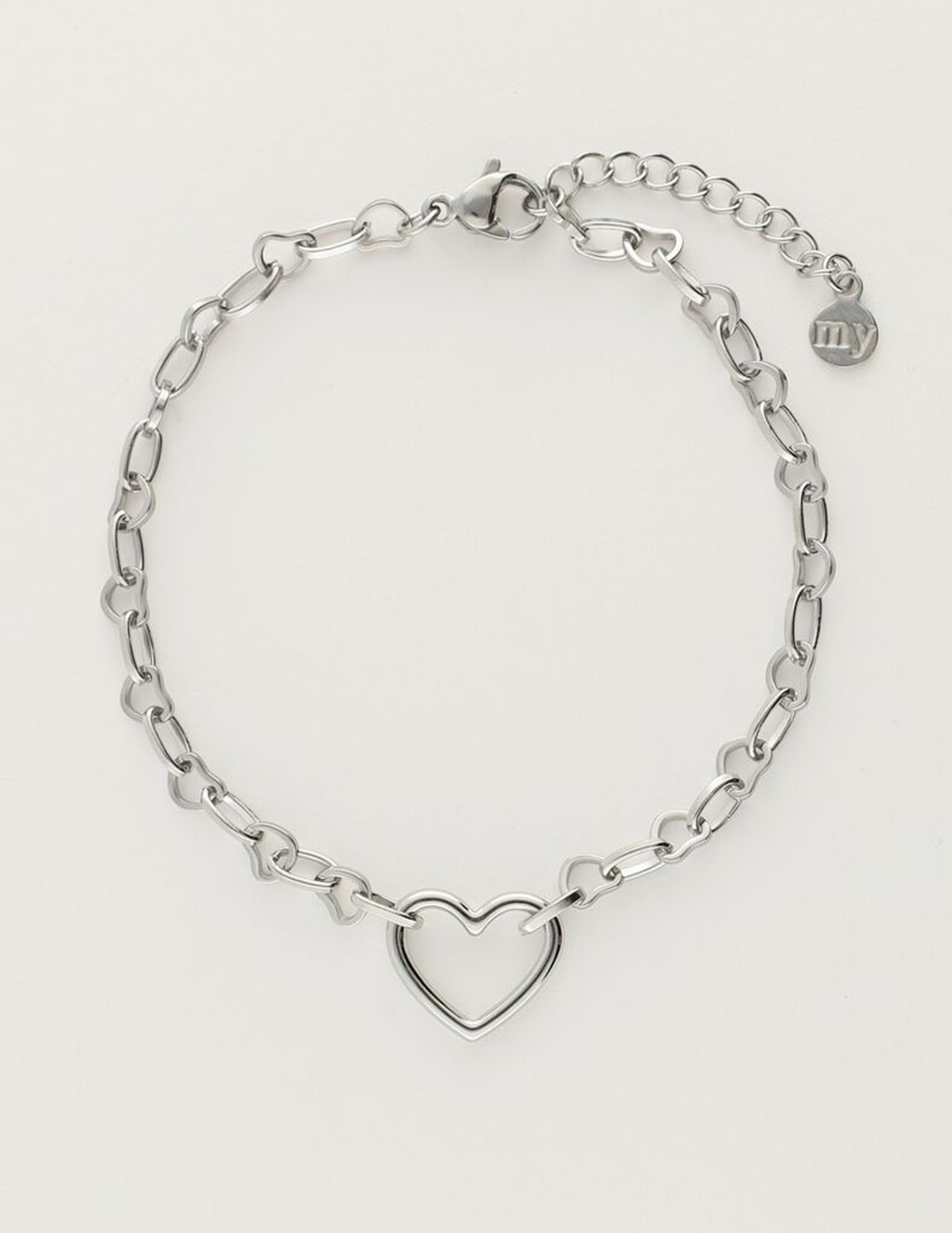 My Jewellery Armband met klein open hart MJ09695 Zilver