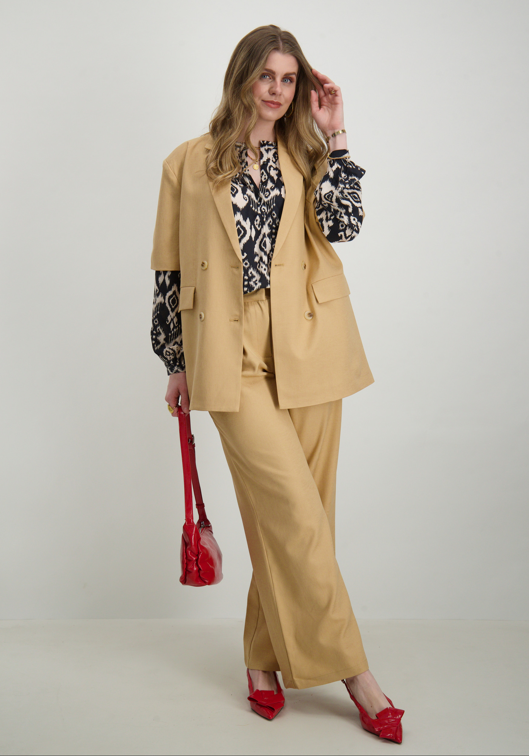 Jacqueline de jonge Blouse Tiger 15345000 Antraciet