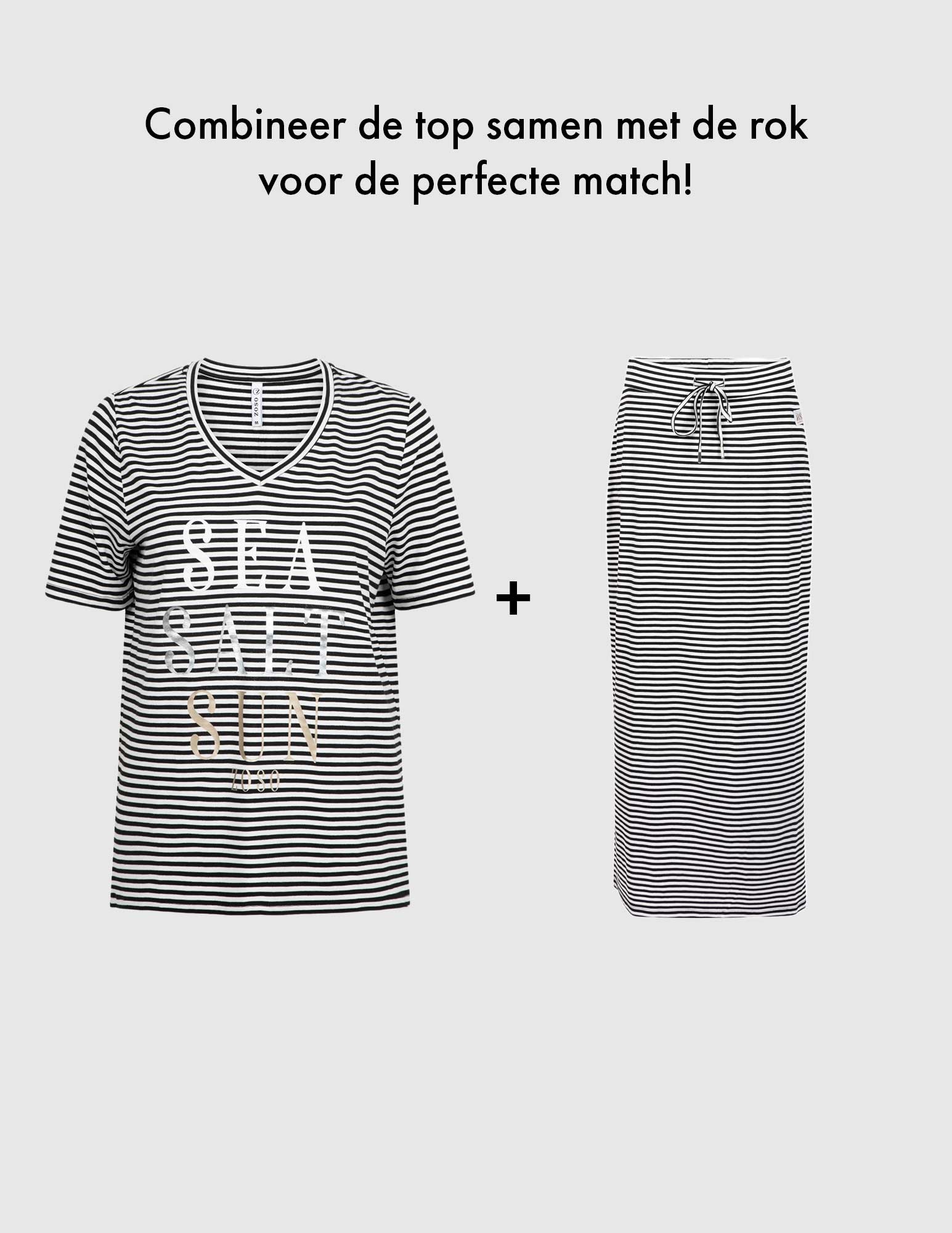 Zoso T-shirt 253Merel Zwart/Wit