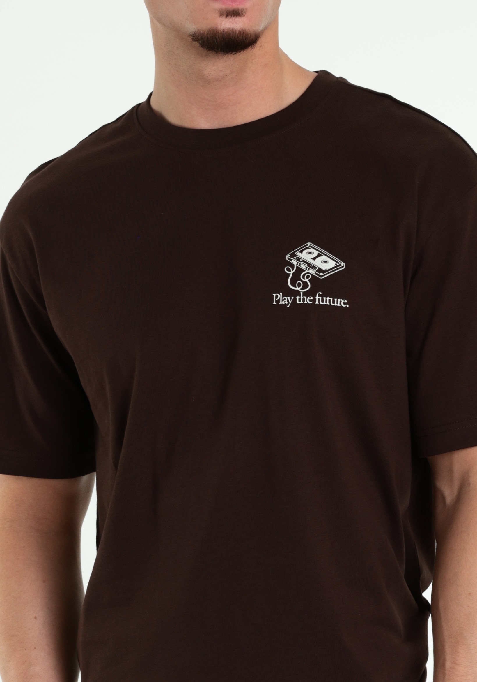 ONLY & SONS T-shirt Vibes 22039617 Donker bruin
