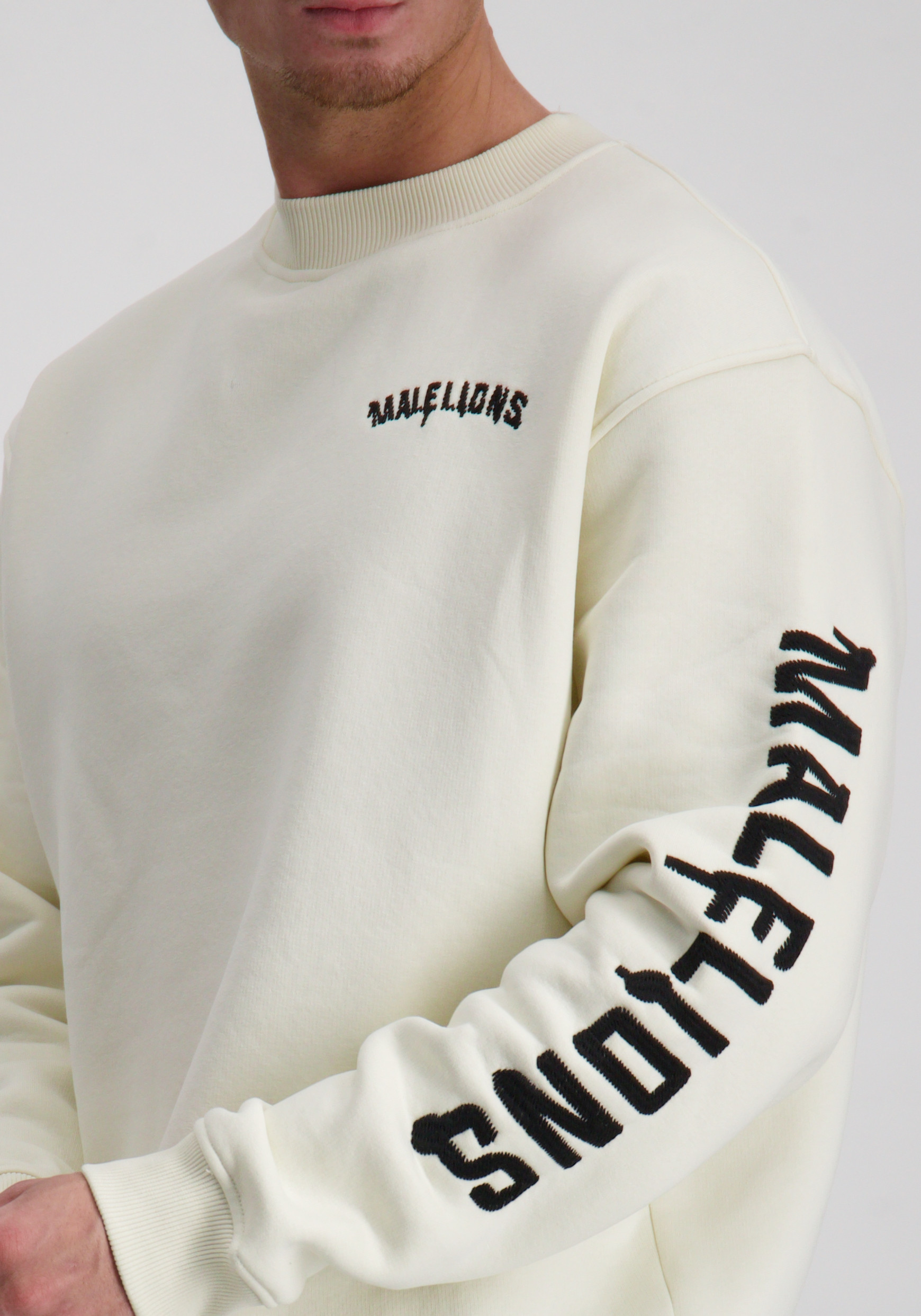 Malelions Sweater Graffiti MM1-AW25-44 Wolwit-ecru
