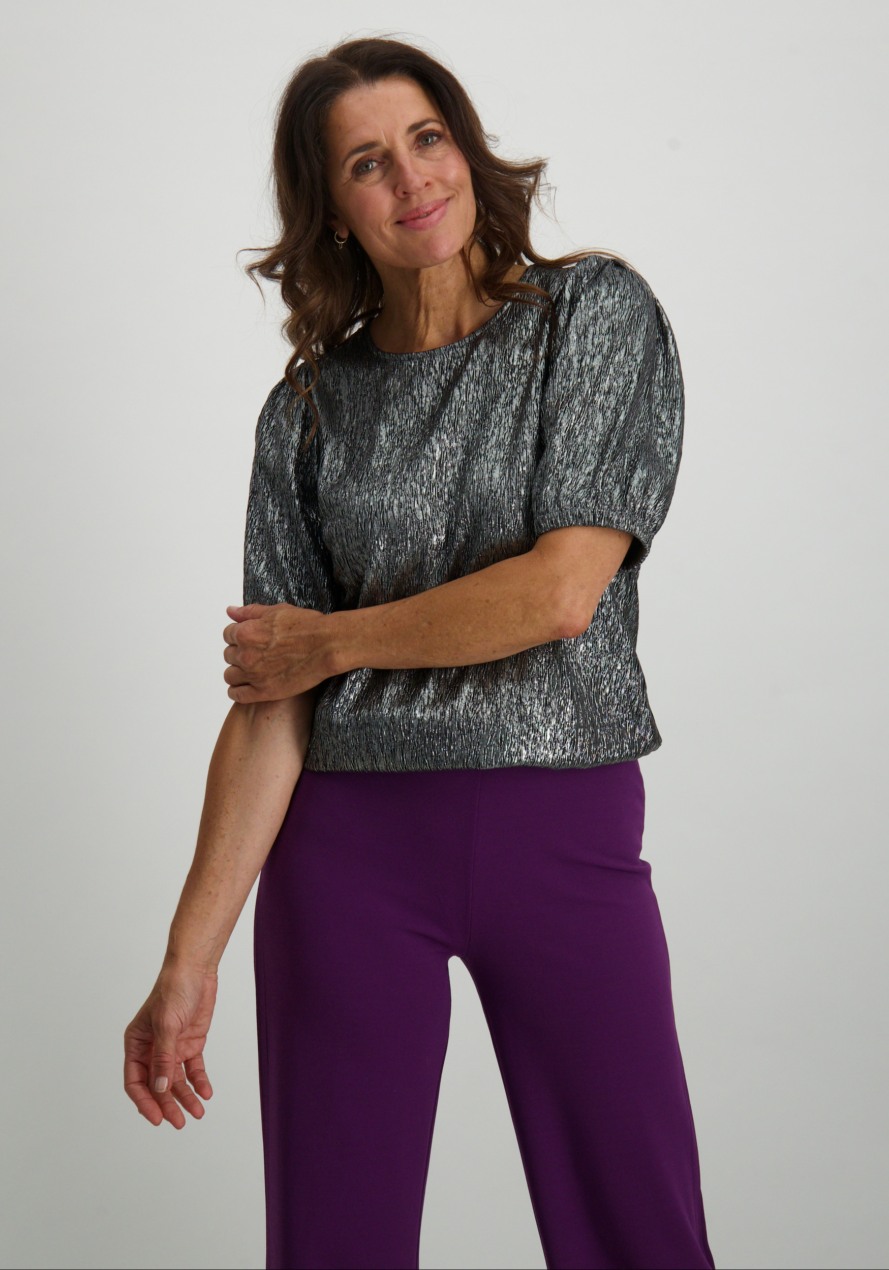 Tramontana Blouse Fancy Crinkle Q18-13-401 Zilver