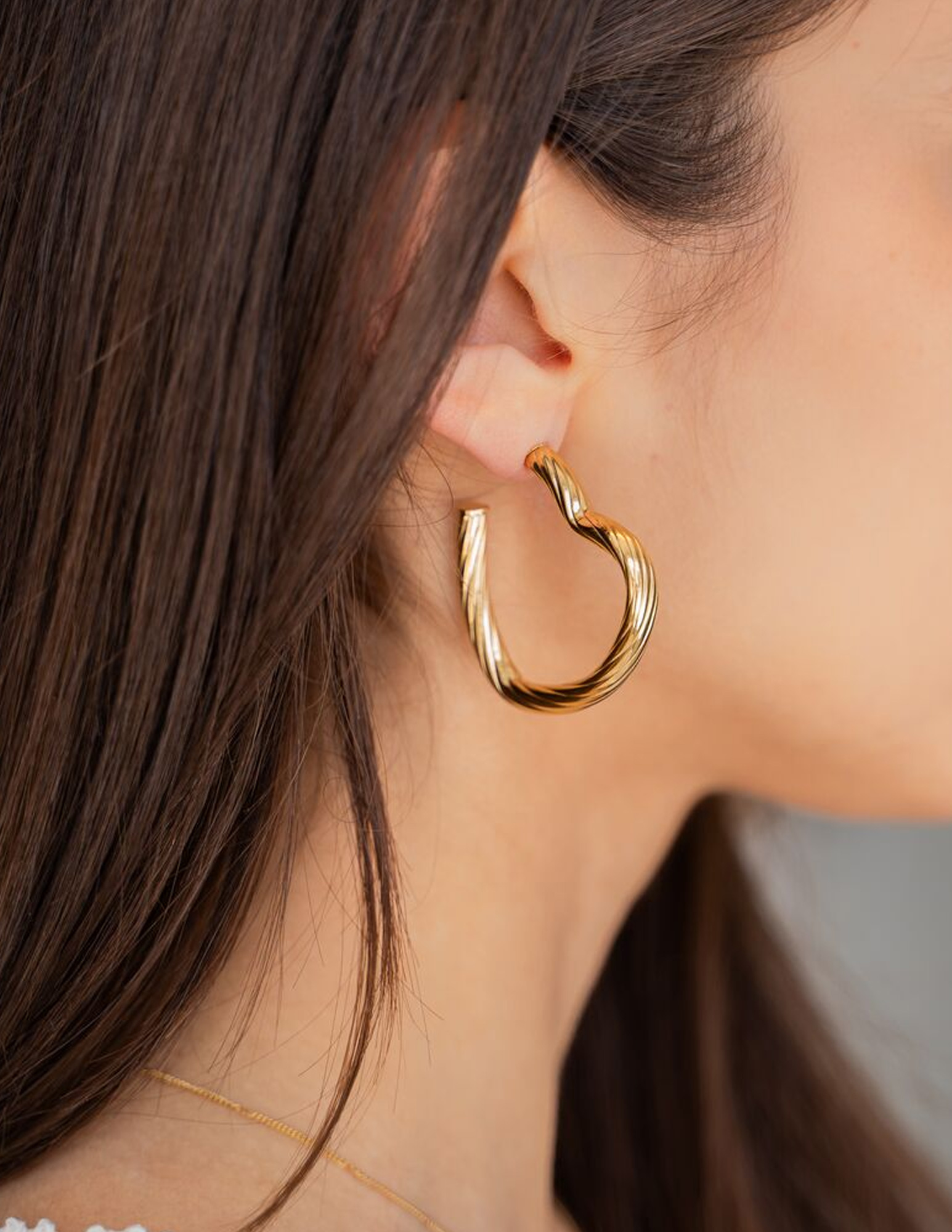 My Jewellery Vintage oorringen gerdaaid hart MJ11250 Goud