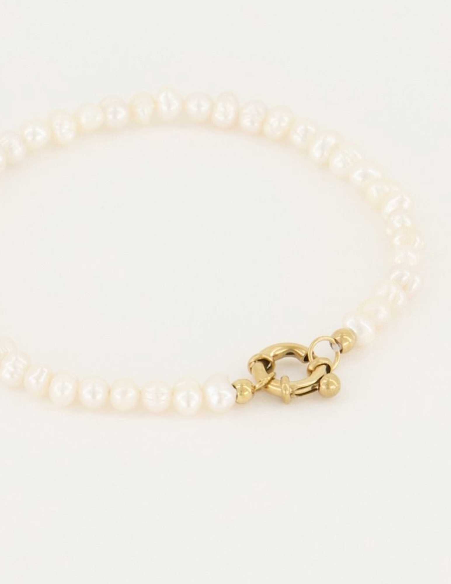 My Jewellery Armband met parels en slotje MJ05406 Goud