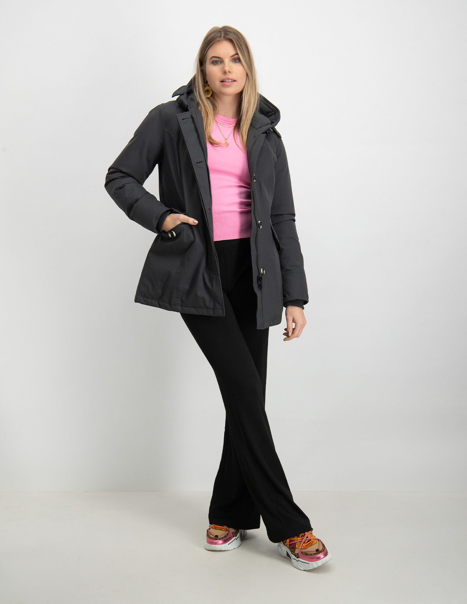 AIRFORCE Winterjas 2 pocket parka HRW0434 Antraciet