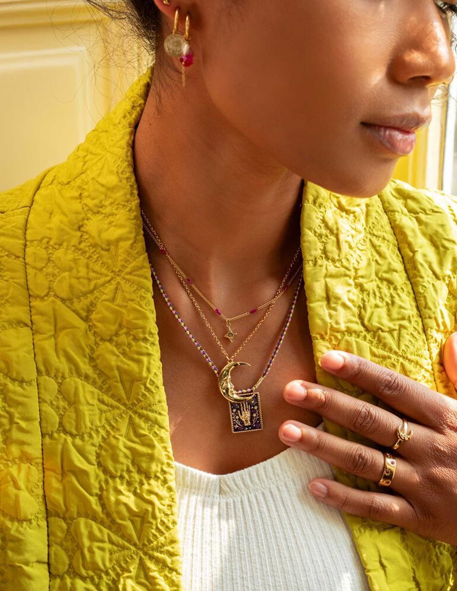 My Jewellery Mystic ketting met paarse bedel MJ09428 Goud