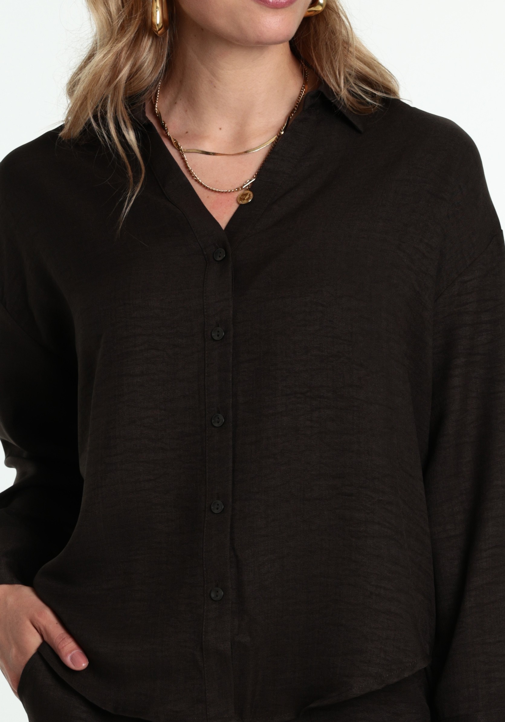 VERO MODA Blouse Melaney queeny 10316389 Donker bruin