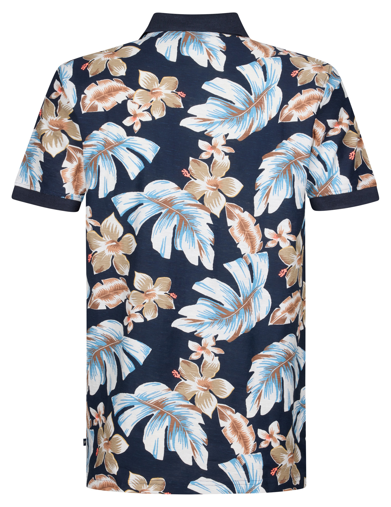 Petrol Polo all-over print M-1050-POL908 Donker blauw