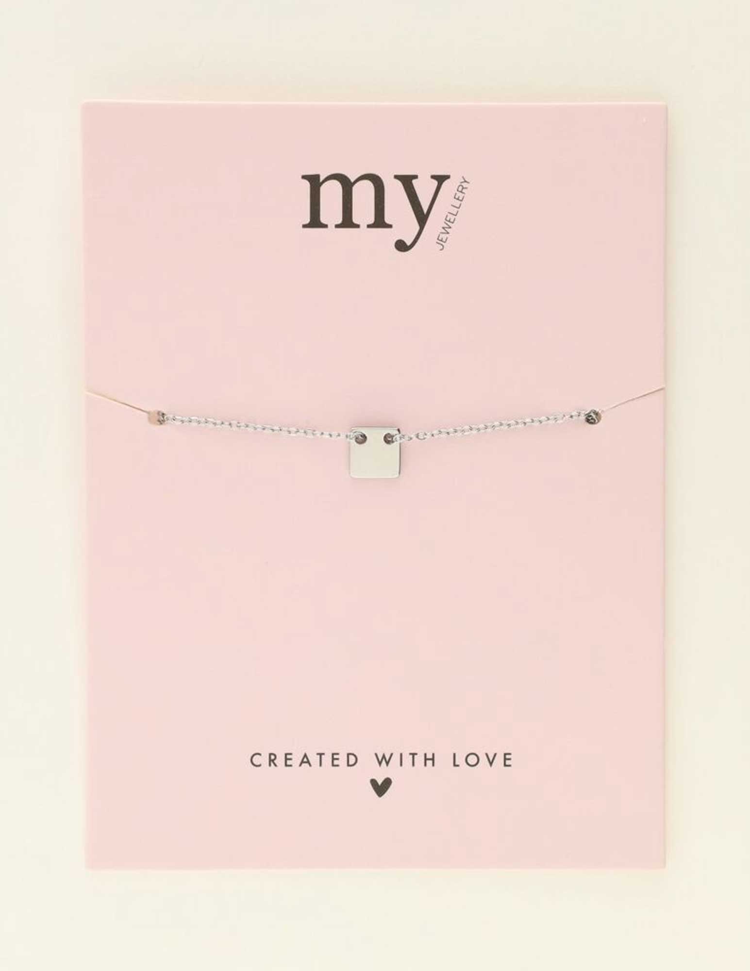 My Jewellery Armband met vierkant MJ07921 Zilver
