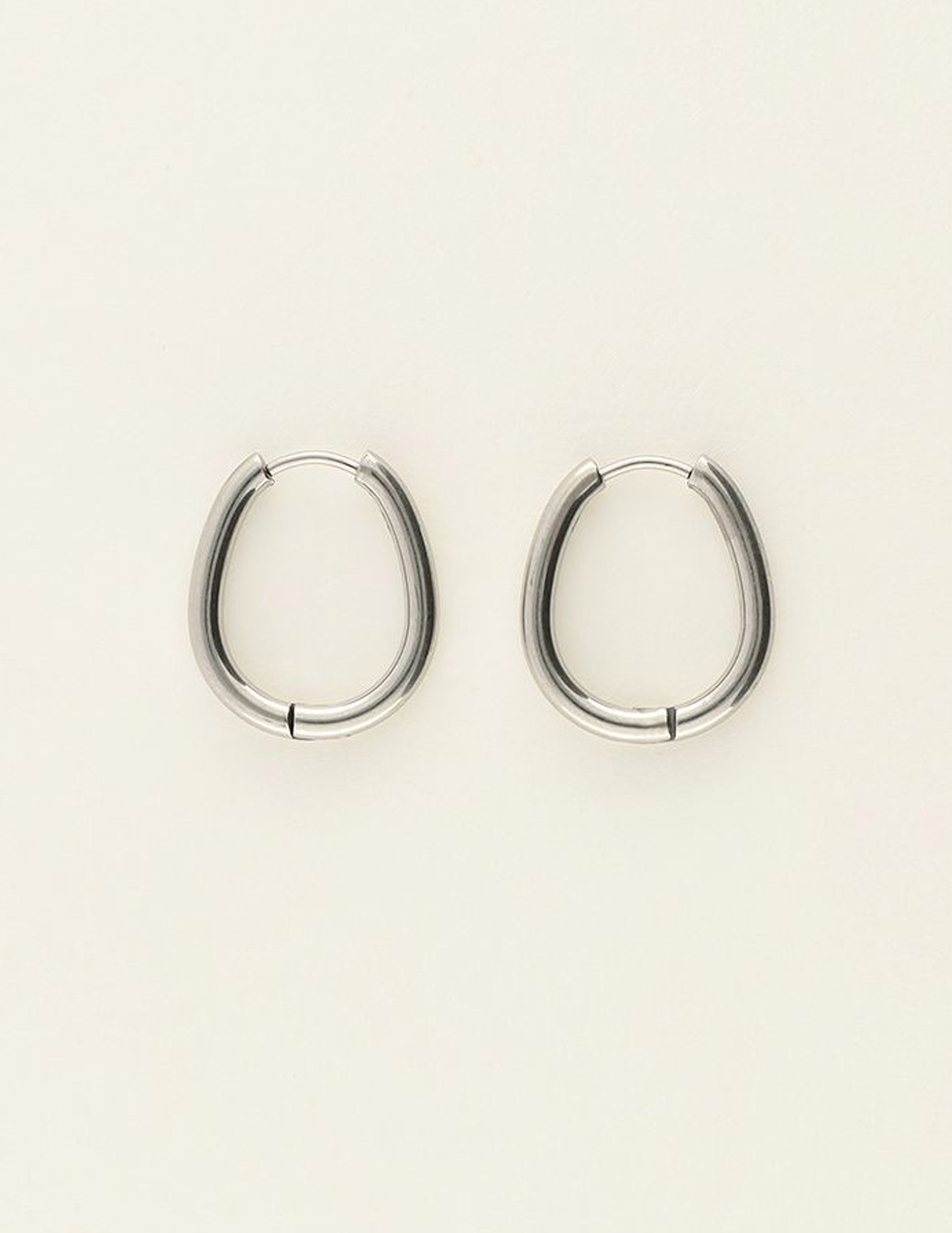 My Jewellery Basic oorbellen hoop oval MJ09515 Zilver