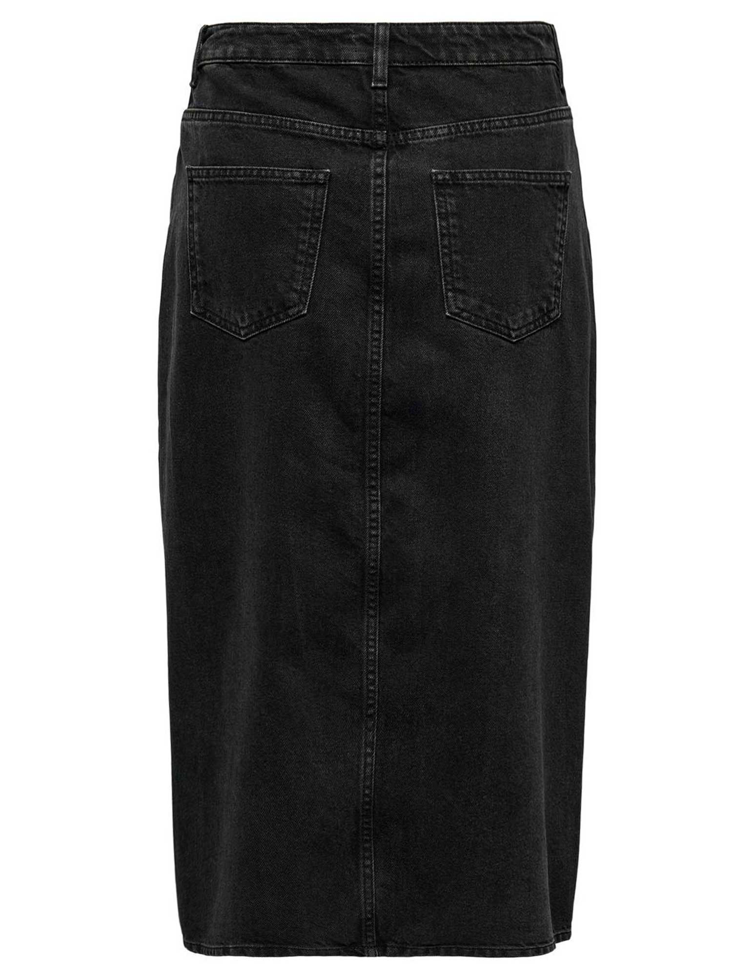 ONLY Midi-rok Bianca denim 15319268 Zwart