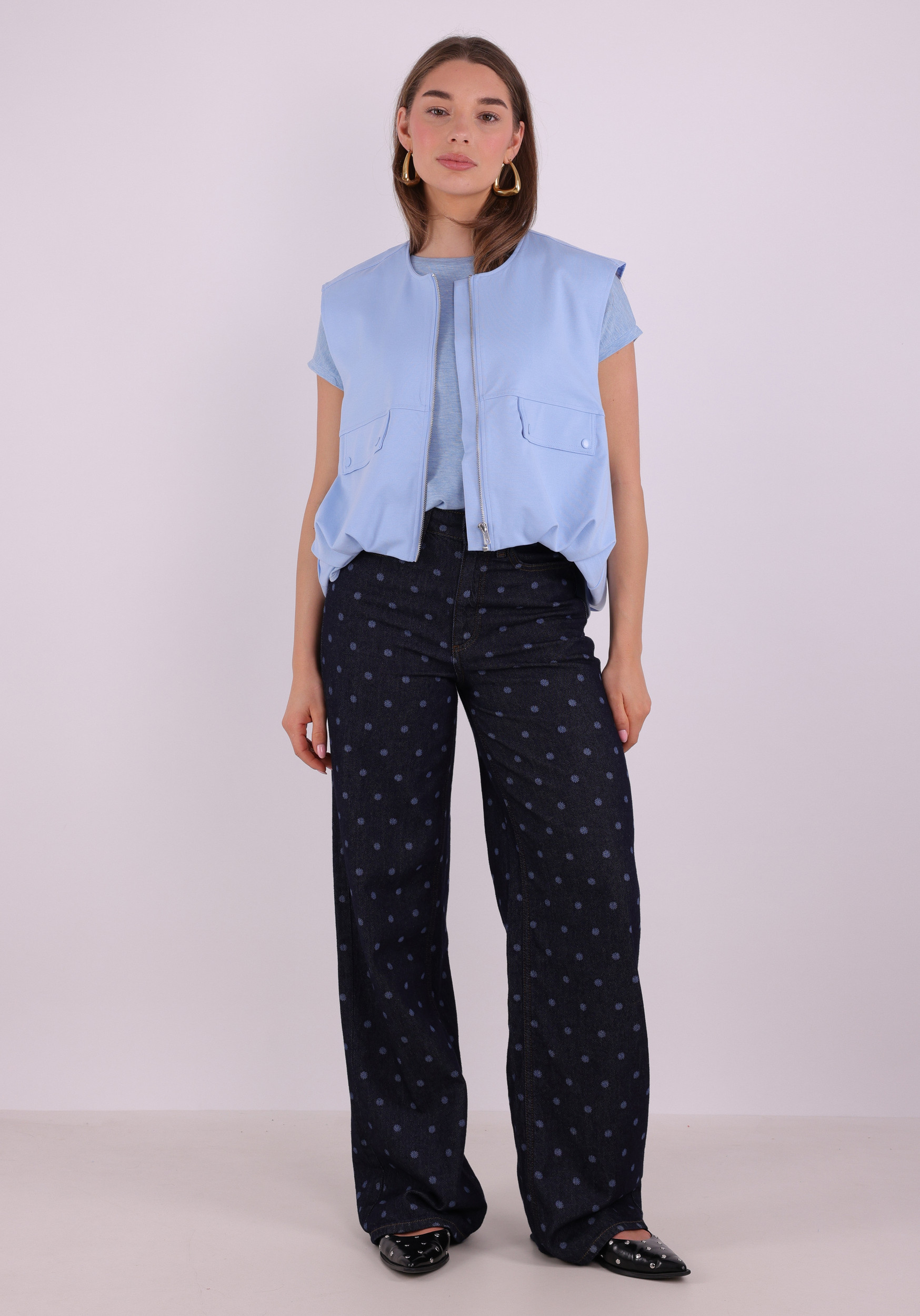 Ichi T-shirt Rebel  20109945 Licht Blauw