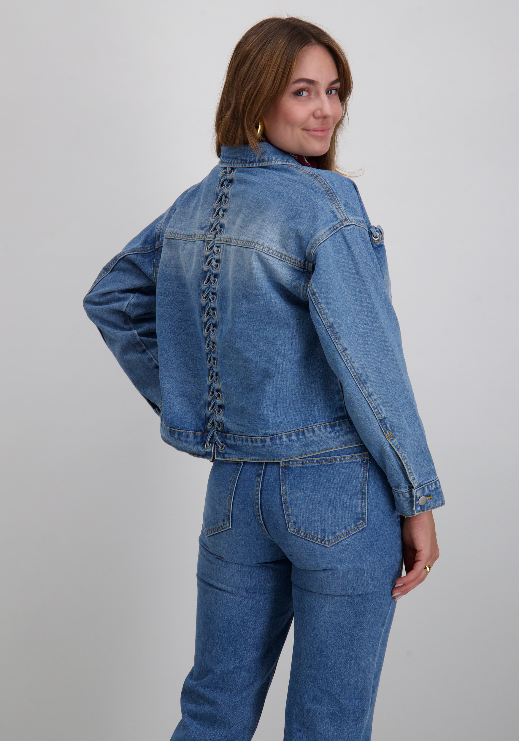 Vila Denim jacket Viea eyelet 14108261 Blauw