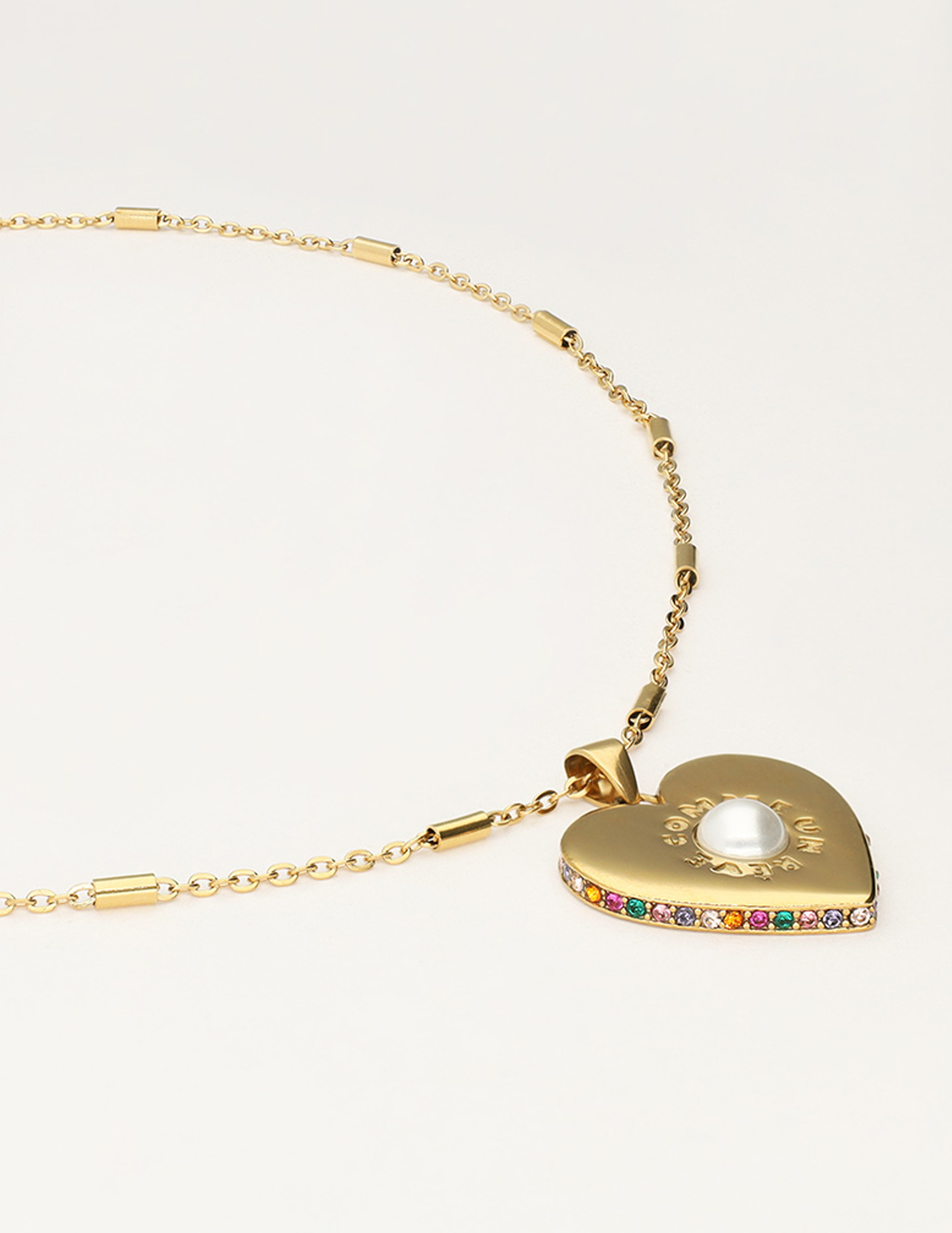 My Jewellery Ketting met hart en parel MJ11309 Goud