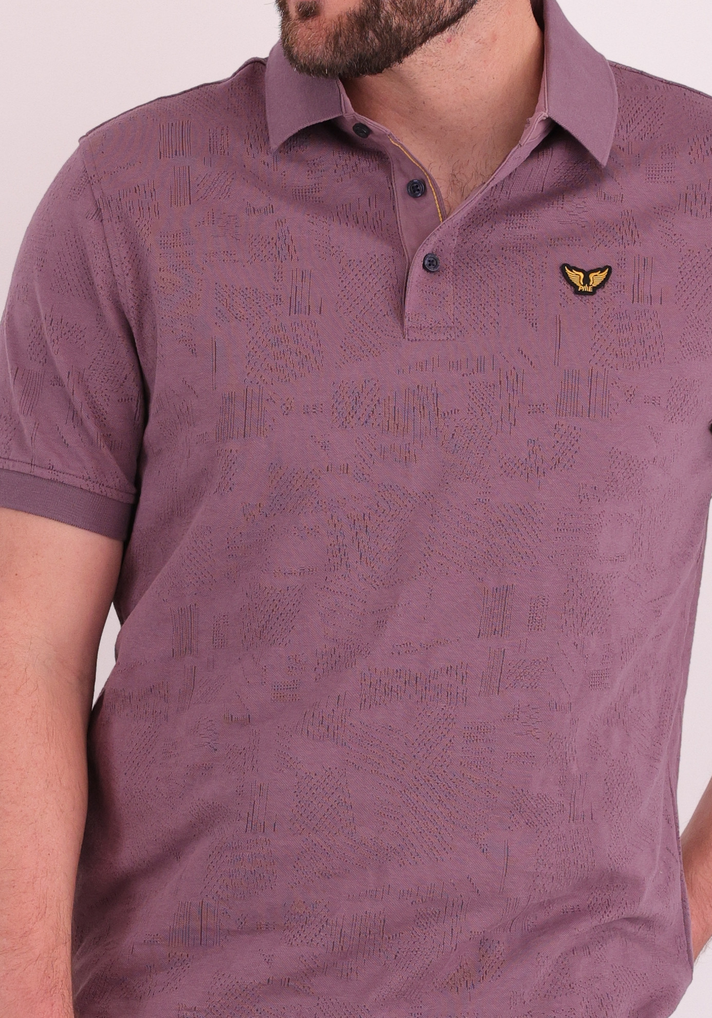 PME Legend Polo Jacquard PPSS2603883 Licht paars