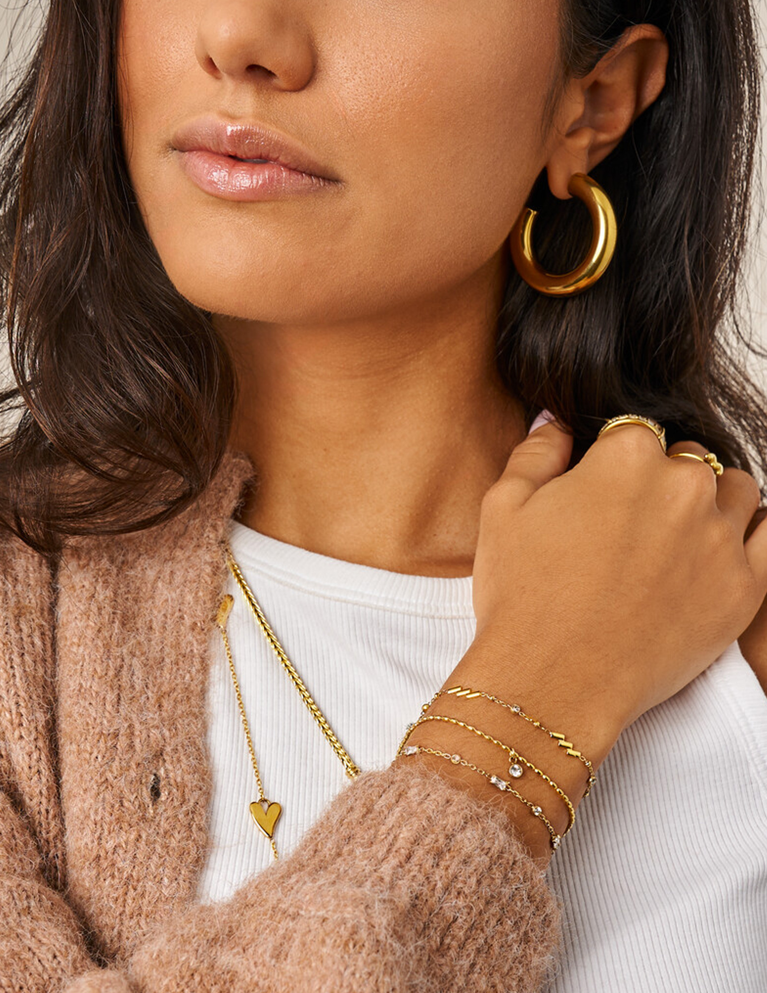 My Jewellery Armband met mini strass bedel MJ14836 Goud