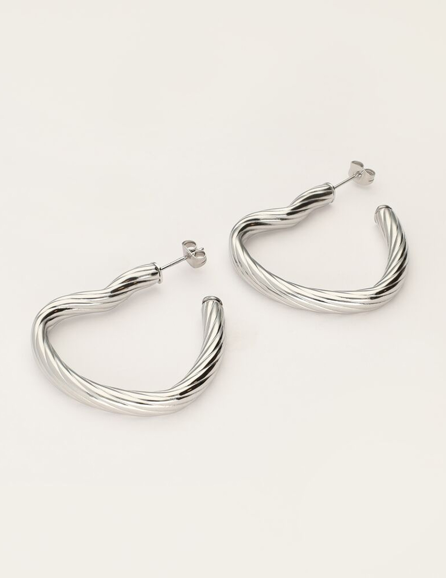 My Jewellery Vintage oorringen gerdaaid hart MJ11250 Zilver