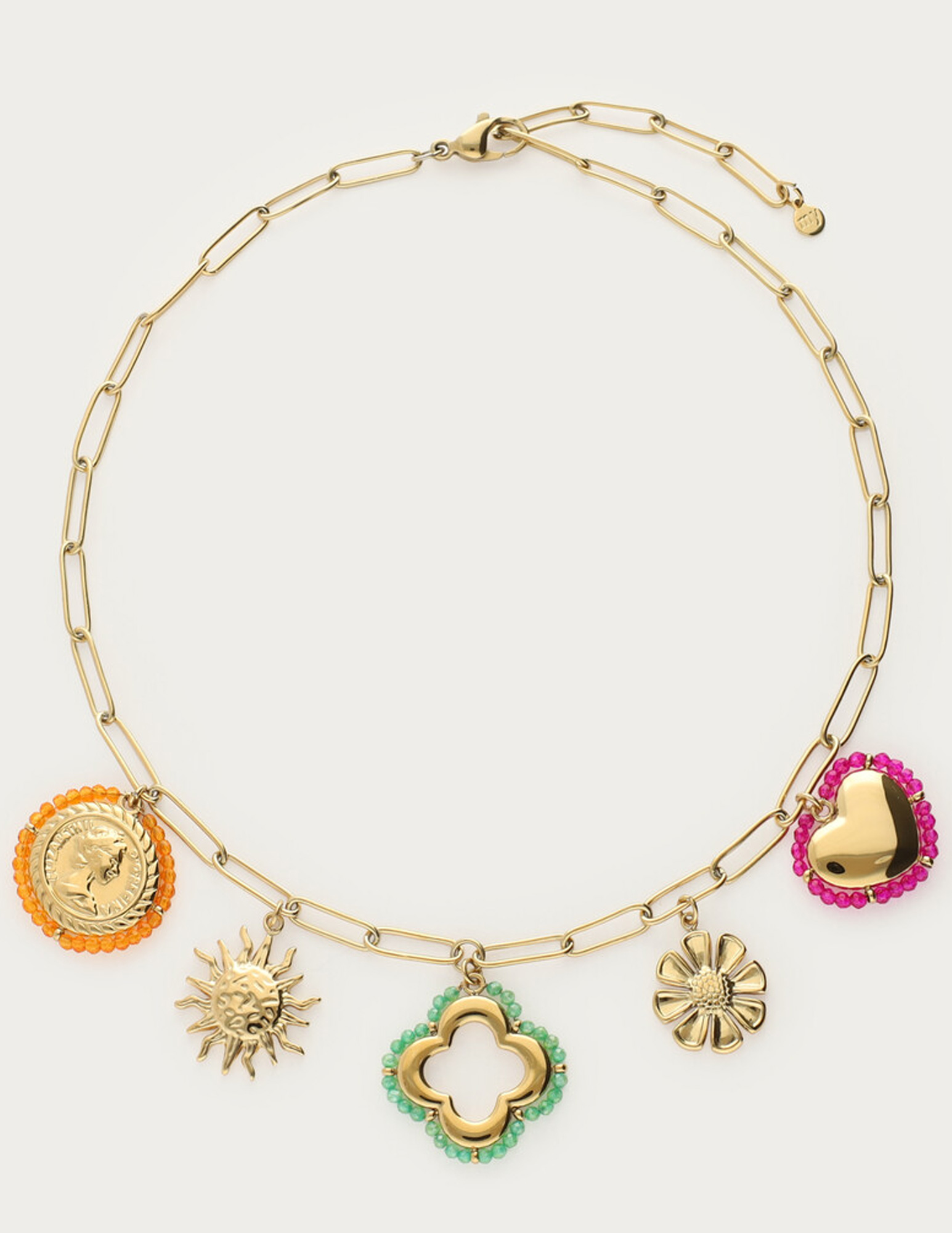 My Jewellery Sunrocks bedelketting met kralen MJ12617 Goud