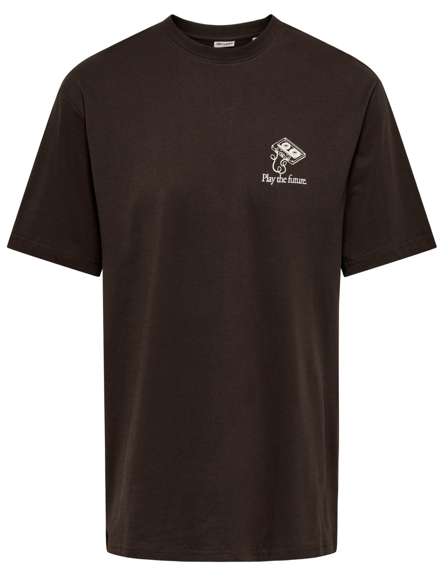ONLY & SONS T-shirt Vibes 22039617 Donker bruin