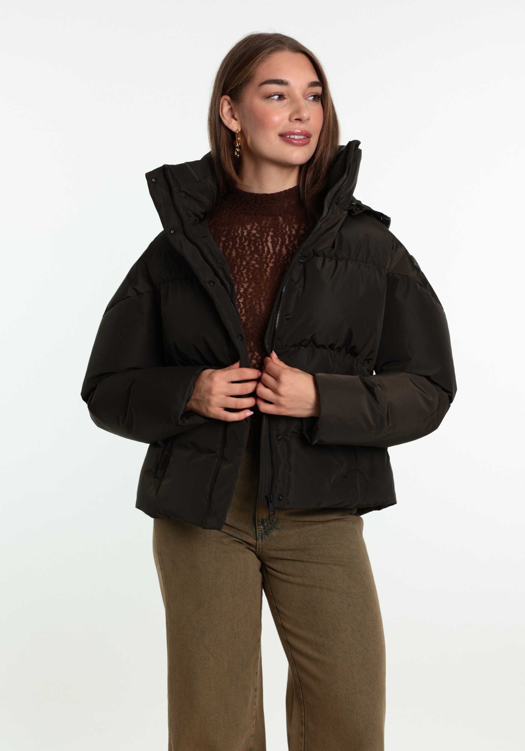 AIRFORCE Winterjas Maya puffer FRW1083 Donker bruin