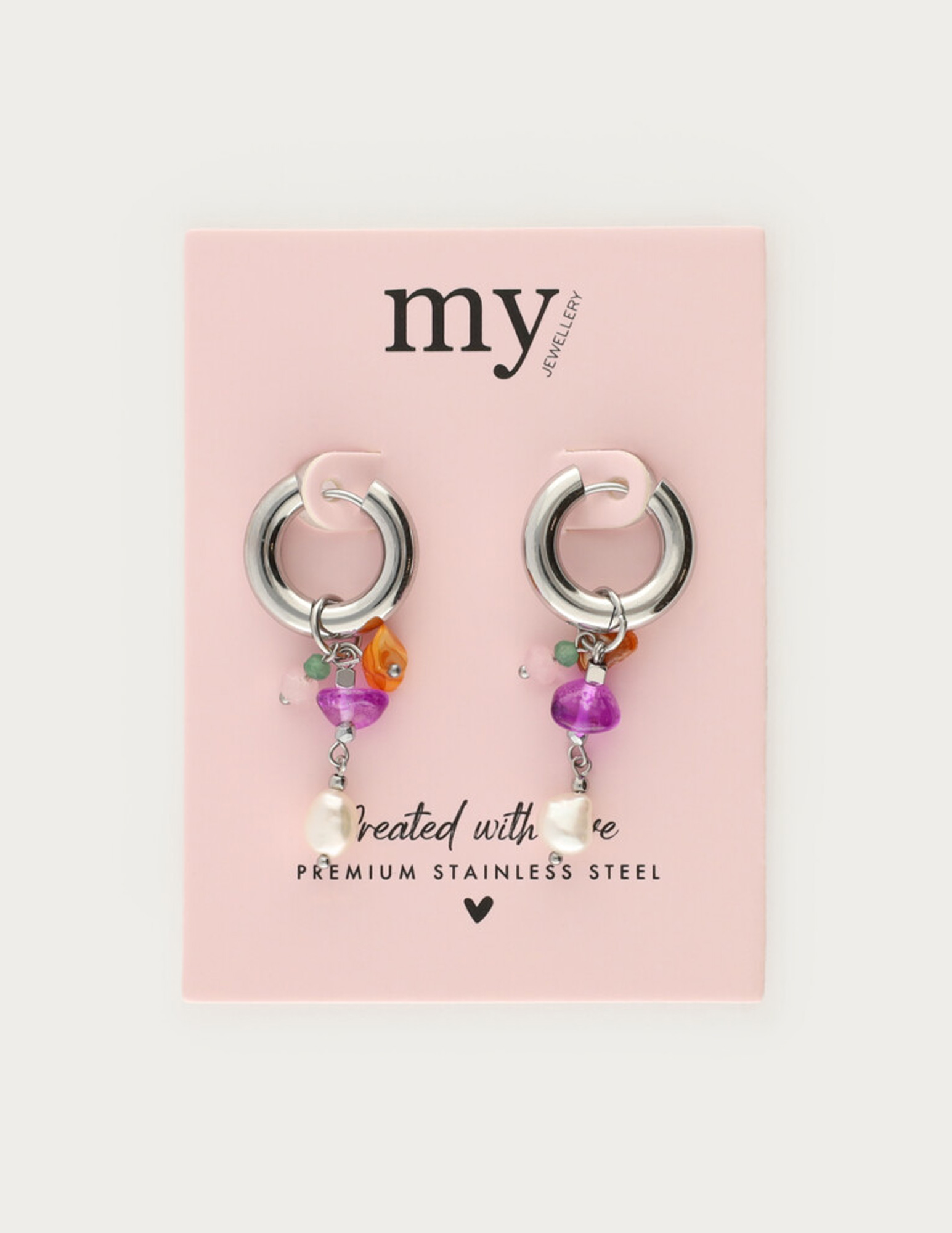 My Jewellery Sunrocks oorringen met parel MJ12733 Zilver