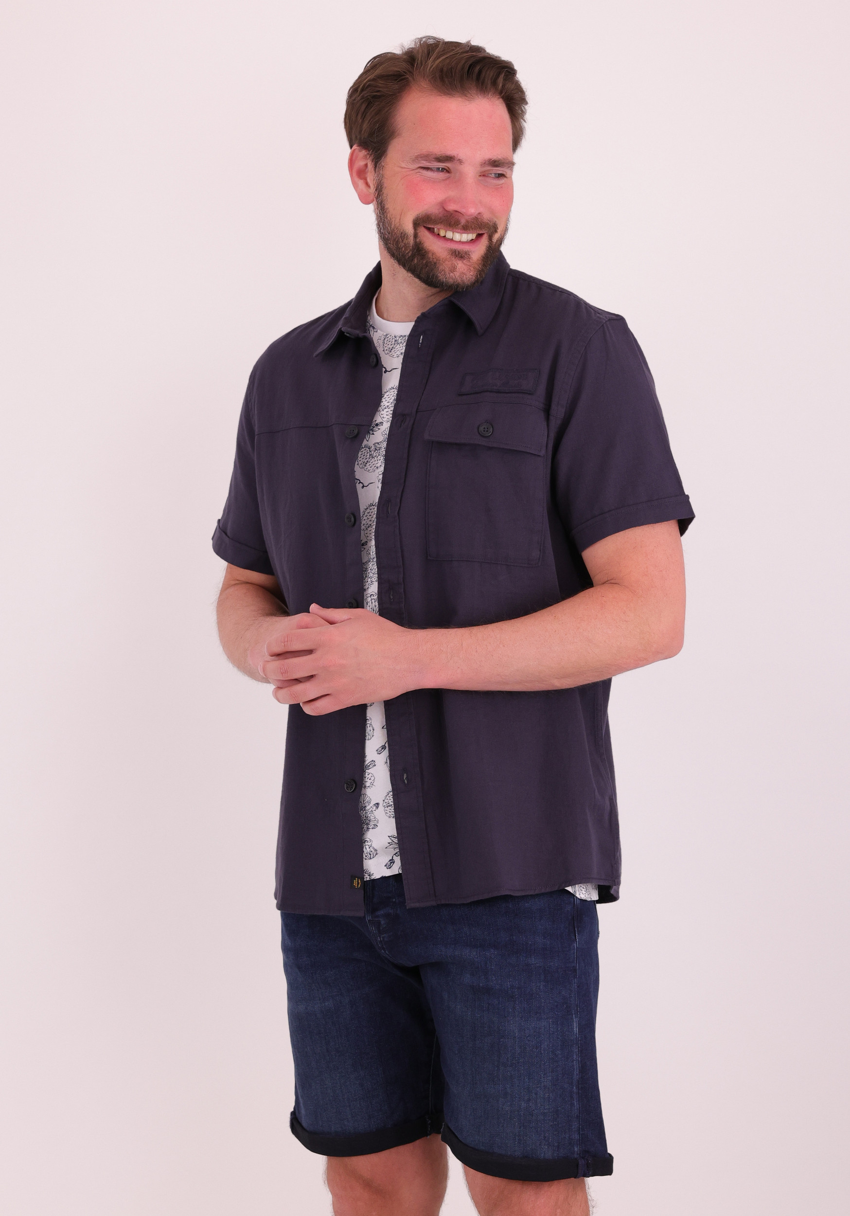 PME Legend Overhemd PSIS2603268 Donker blauw