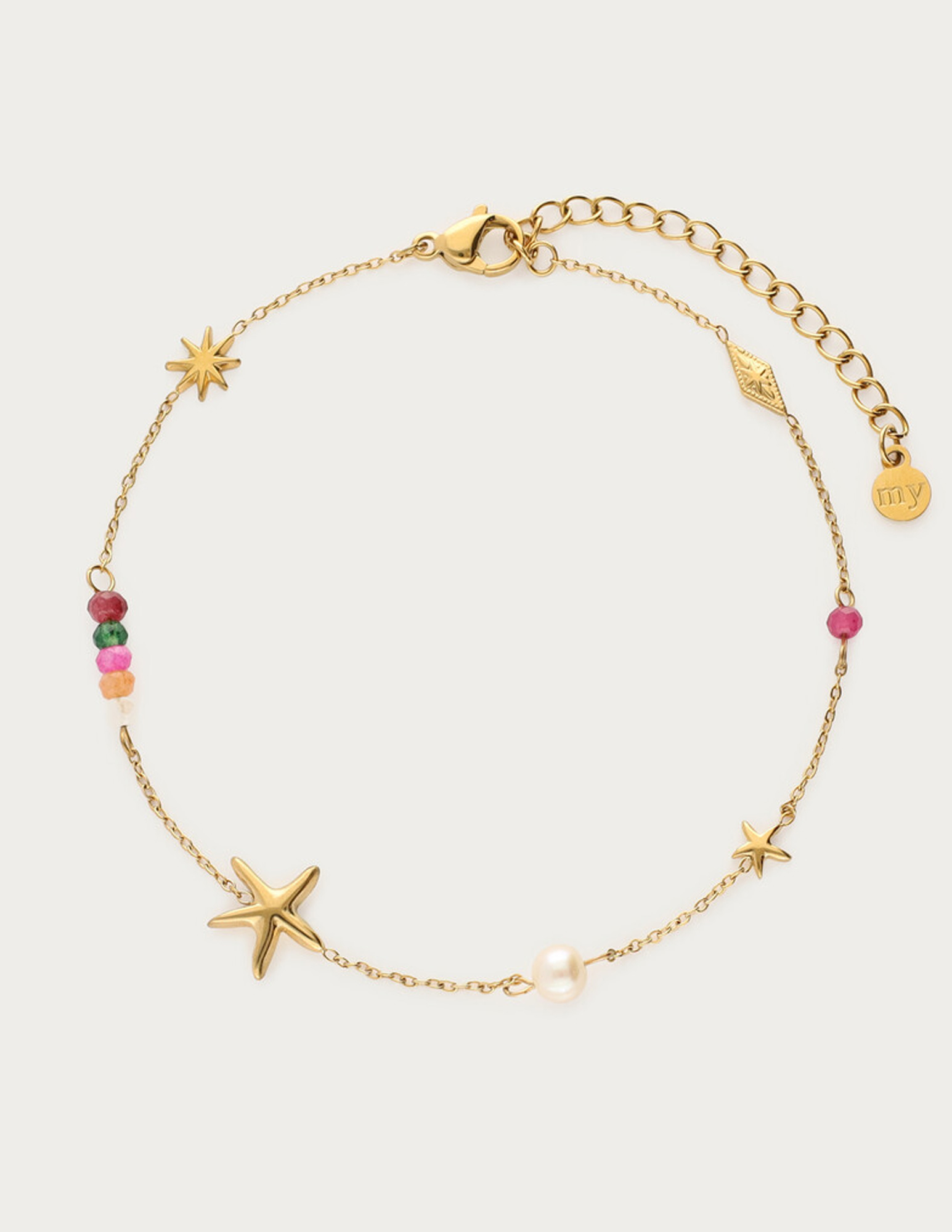 My Jewellery Enkelbandje zoetwaterparel ocean kralen MJ12913 Goud