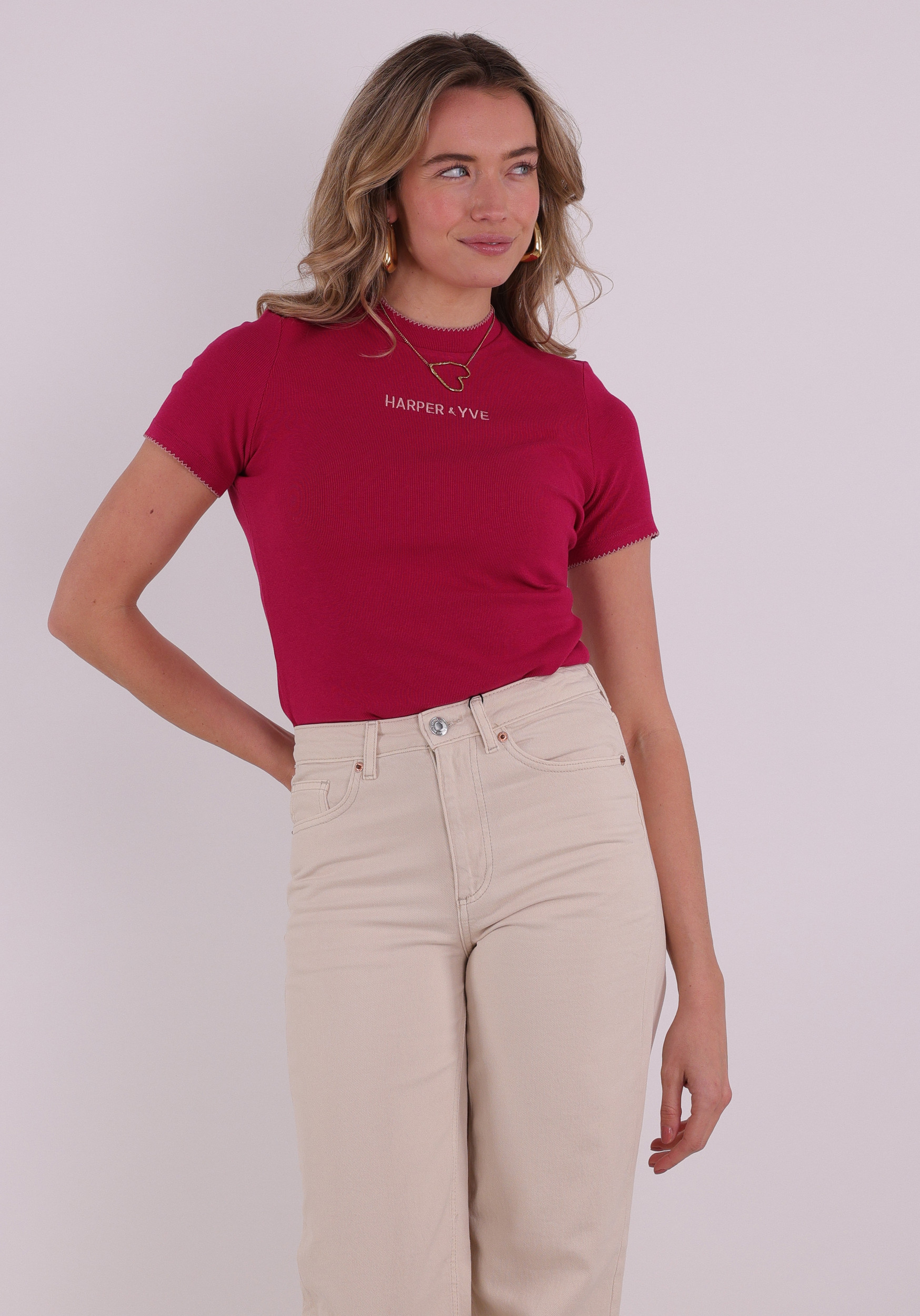 Harper & Yve Top Cammy SS6P408 Donker rose