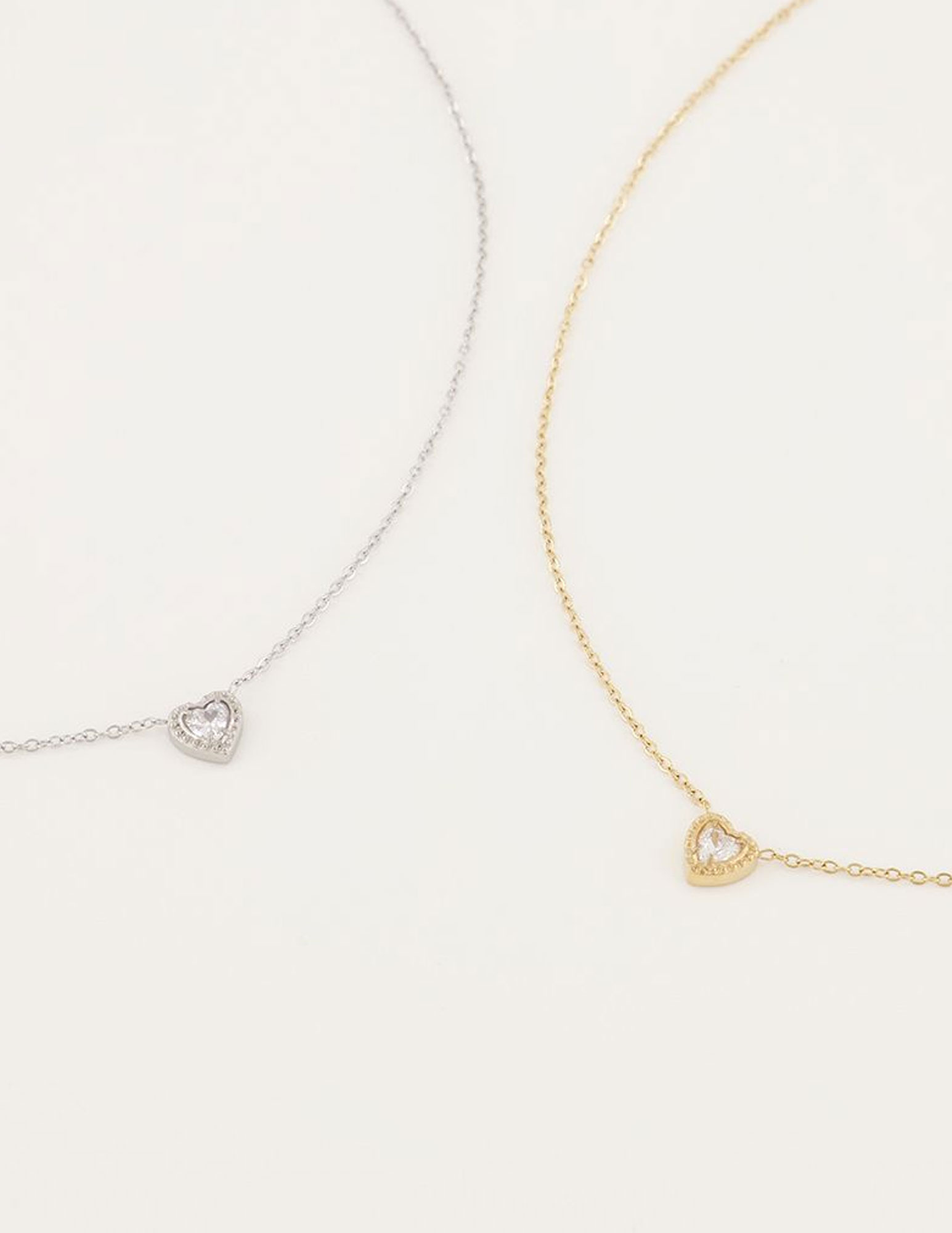 My Jewellery Ketting met strass hartje  MJ04777 Goud