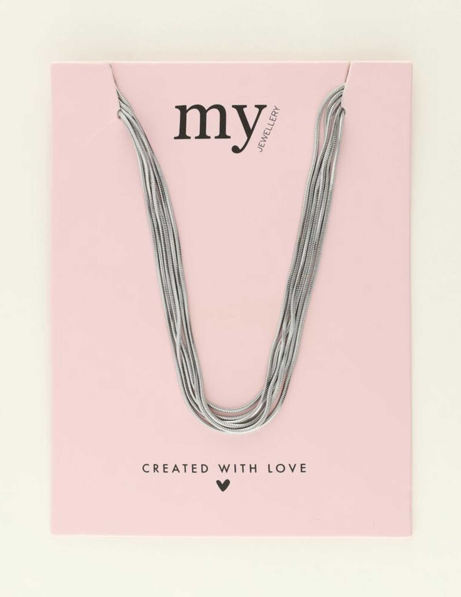 My Jewellery Ketting met meerdere lagen MJ09539 Zilver